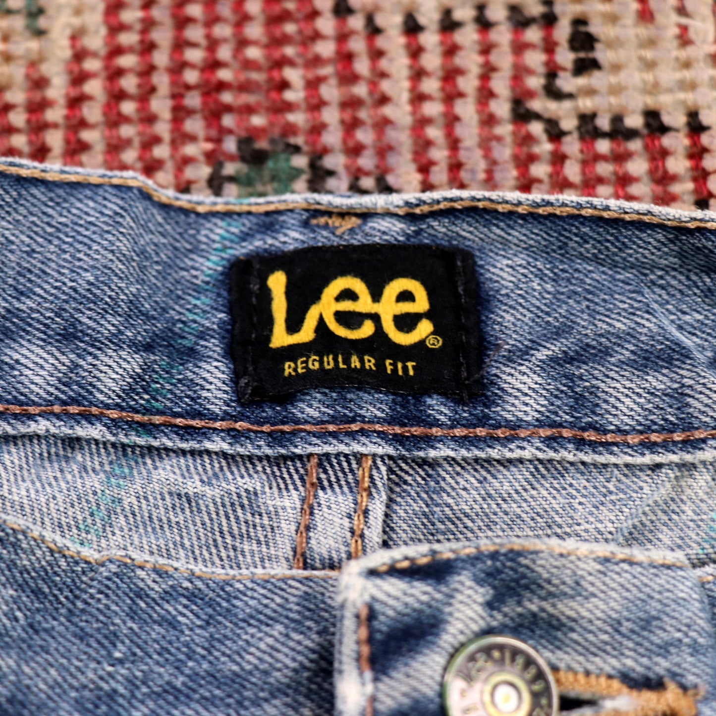Lee W34 L32 Straight Leg Relaxed Fit Blue Denim Jeans