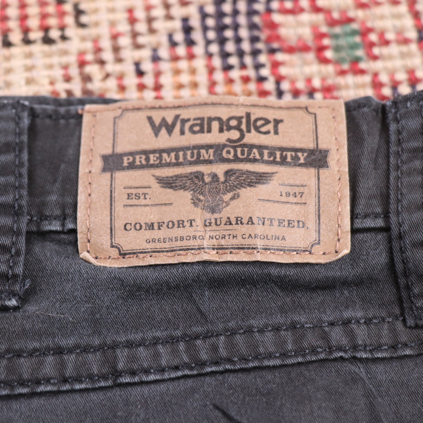 Wrangler W34 L30 Straight Leg Regular Fit Black Denim Trousers