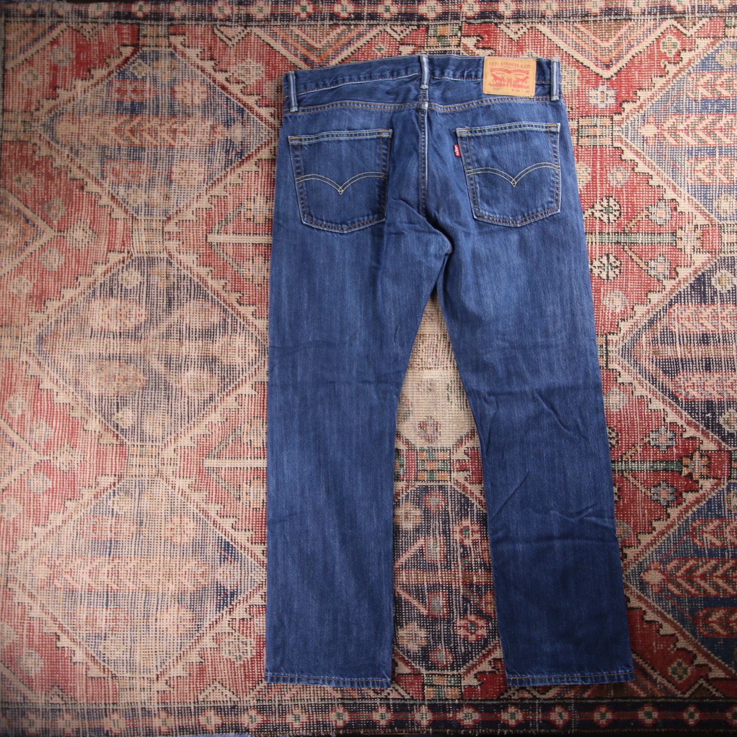 Levi's 513 Red Tab W34 L29 Straight Leg Slim Fit Blue Denim Jeans