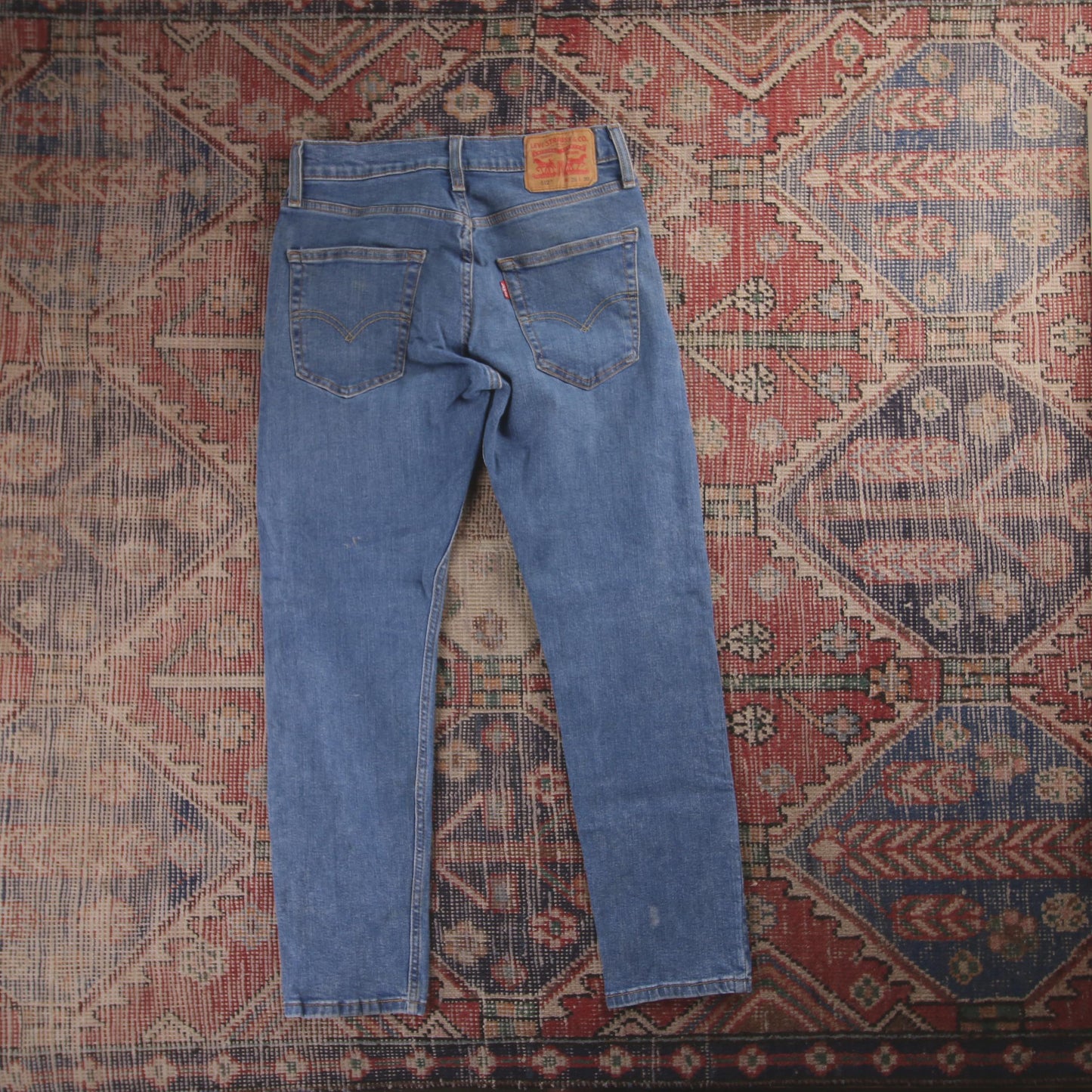 Levi's 512 Red Tab W28 L27 Tapered Leg Slim Fit Blue Denim Jeans