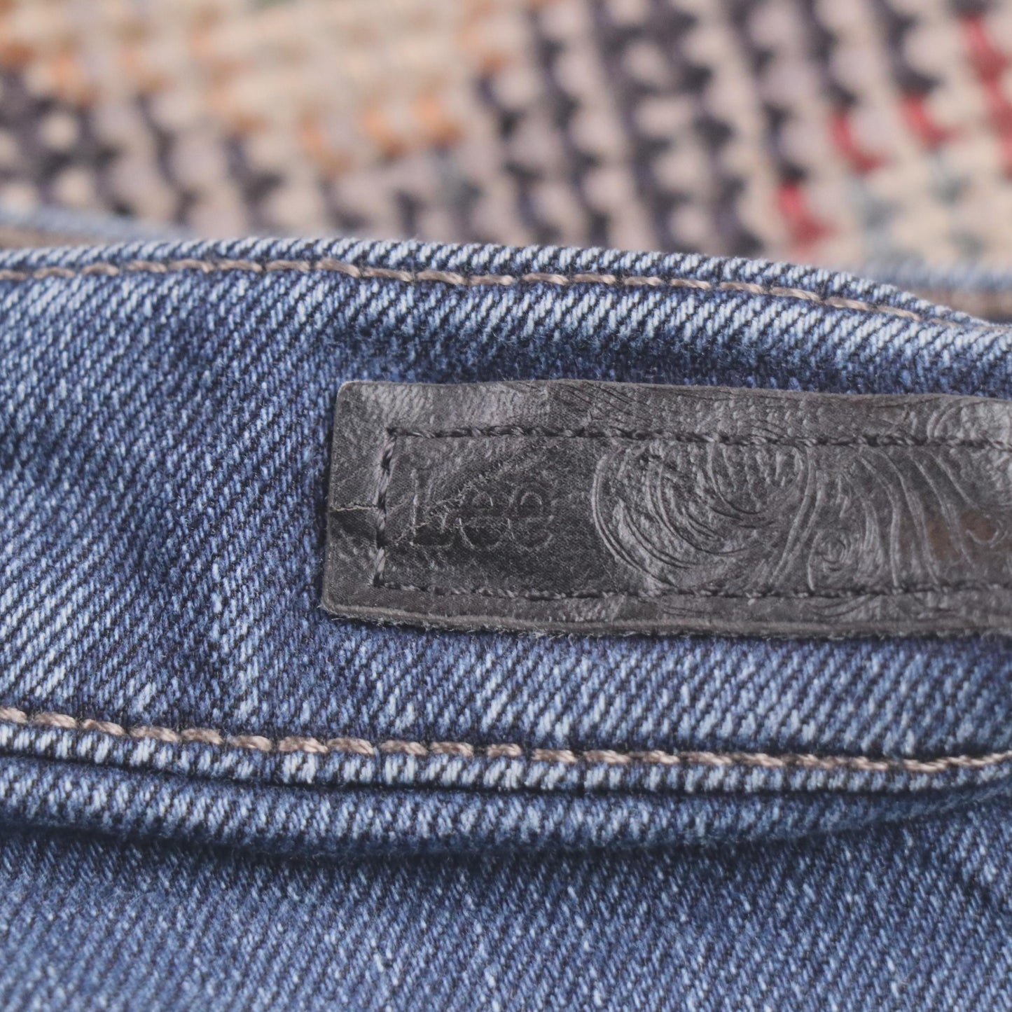Lee W38 L27 Straight Leg Loose Fit Blue Denim Jeans