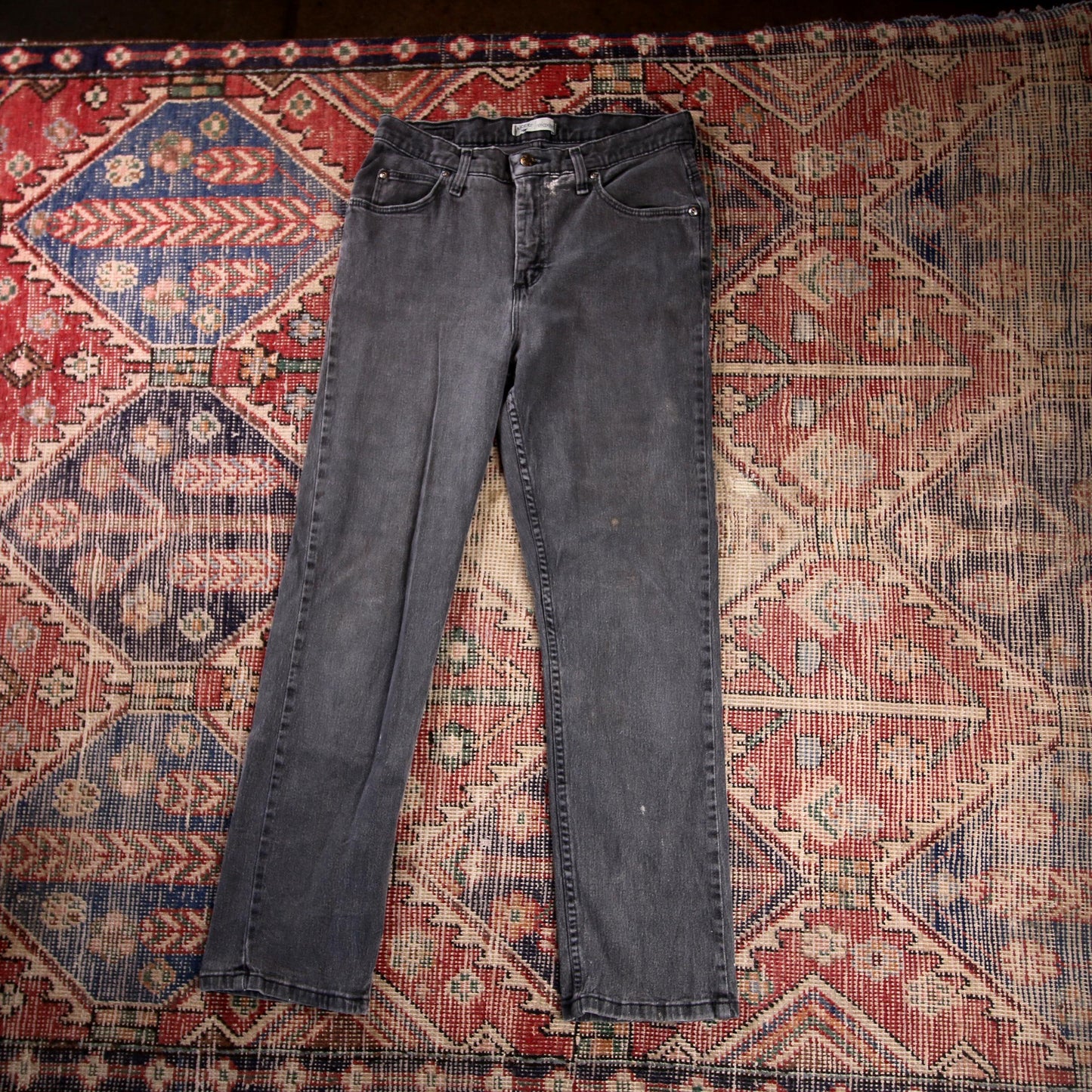 Lee W30 L28 Straight Leg Relaxed Fit Black Denim Jeans