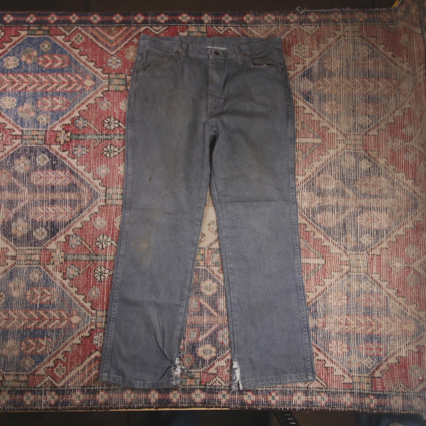 Wrangler W36 L30 Straight Leg Relaxed Fit Grey Denim Jeans