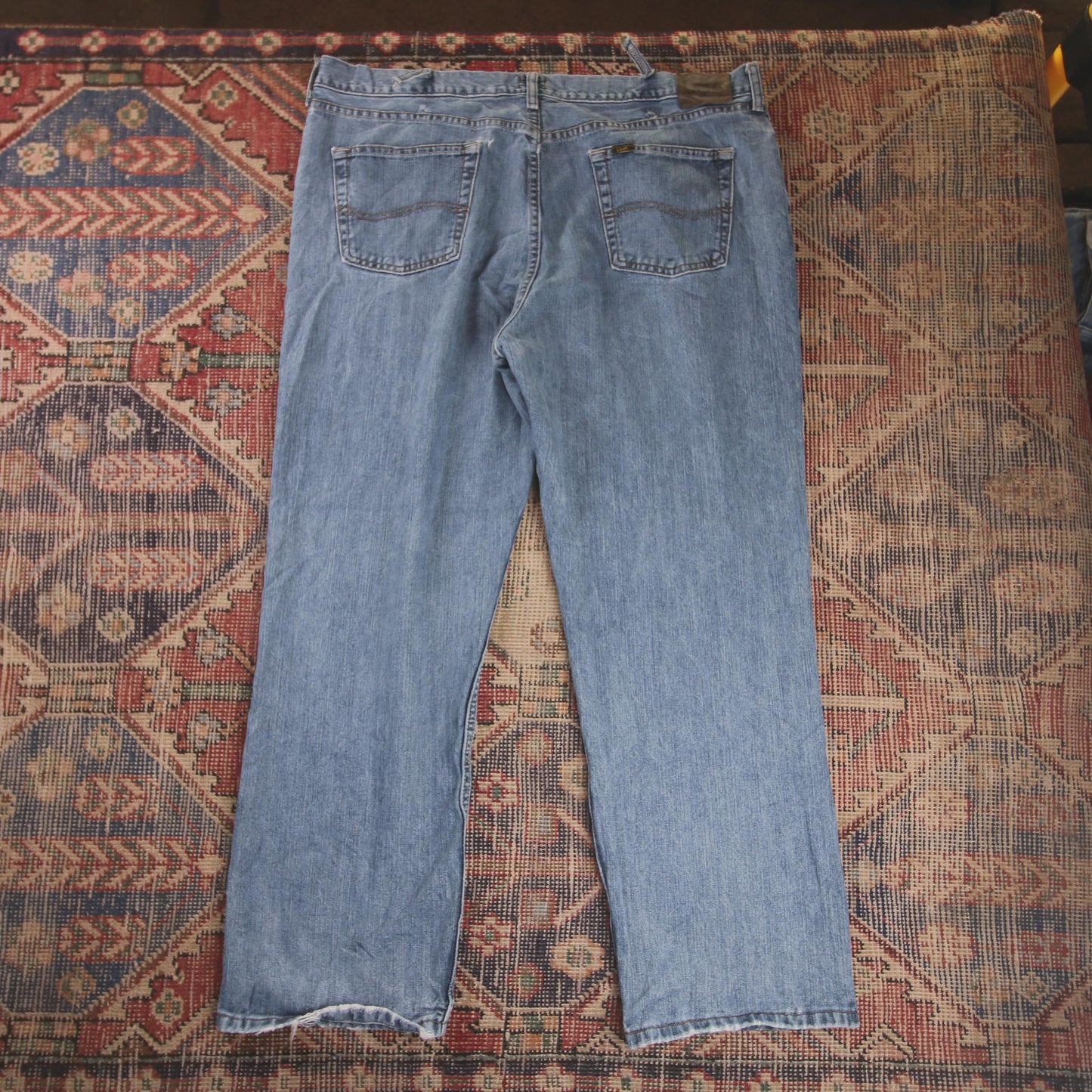 Lee W42 L29 Straight Leg Relaxed Fit Blue Denim Jeans