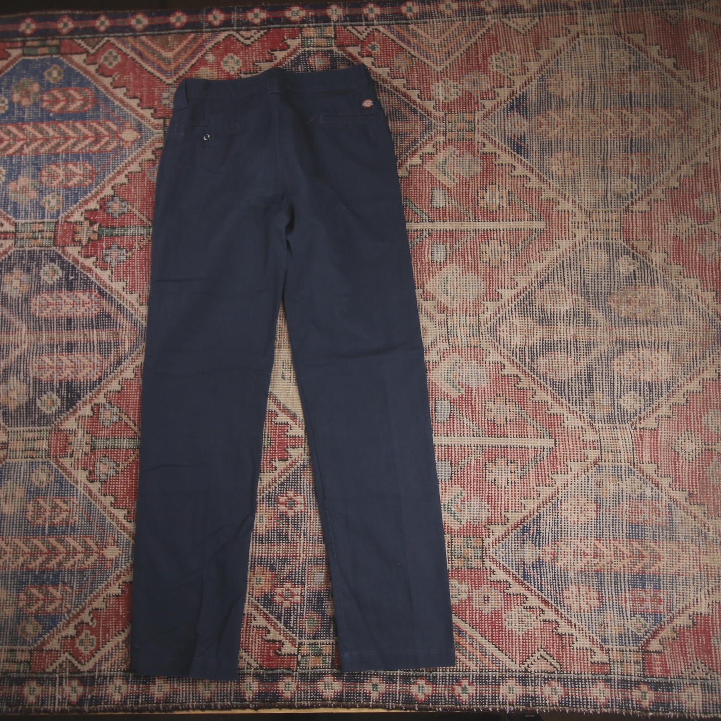 Dickies W28 L30 Straight Leg Blue Cotton Blend Trousers