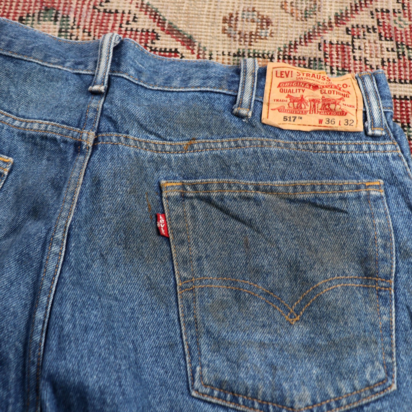 Levi's 517 W38 L33 Bootcut Slim Fit Blue Denim Jeans