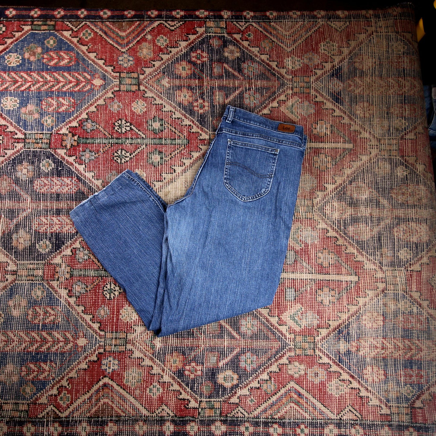 Lee W38 L29 Straight Leg Relaxed Fit Blue Denim Jeans