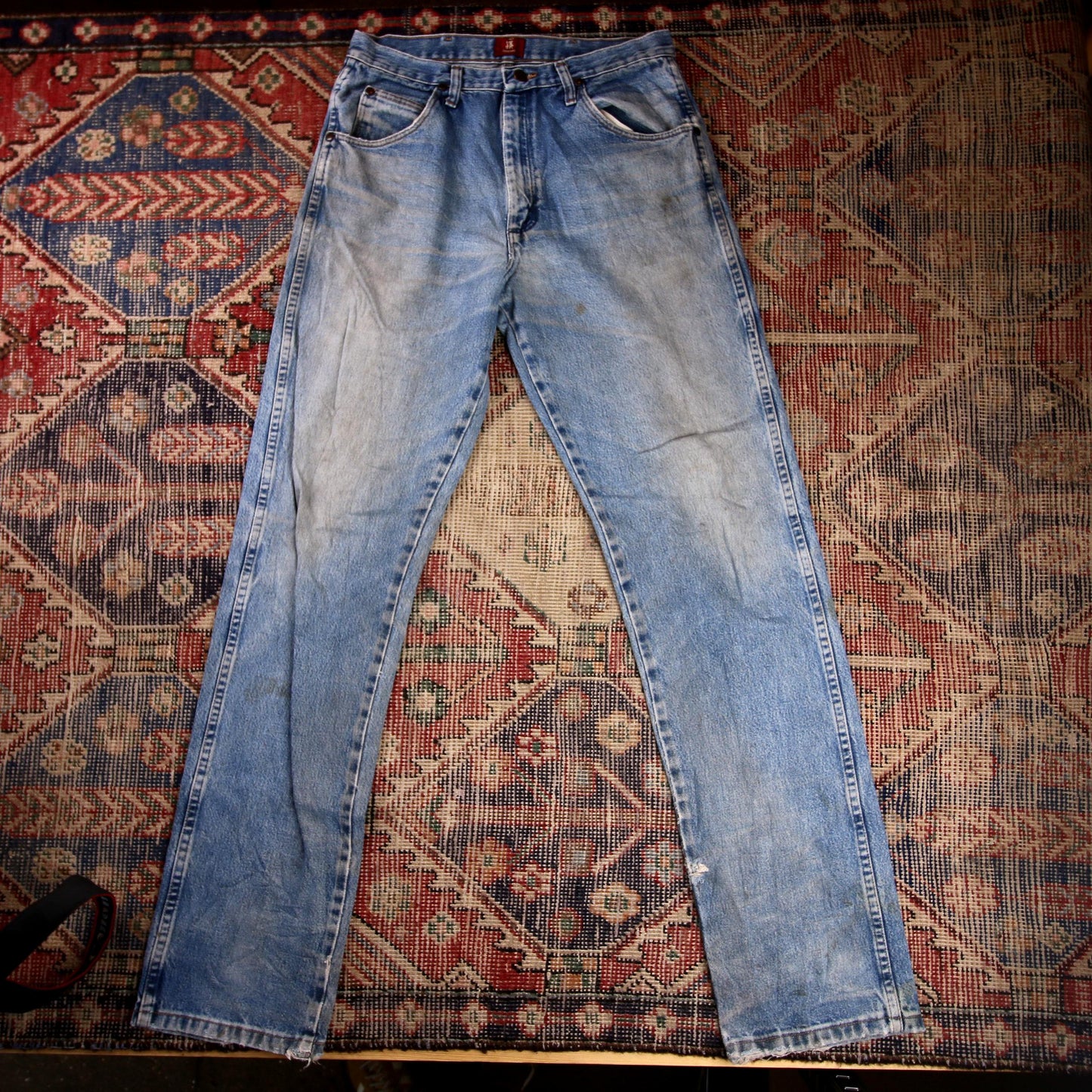 Wrangler W30 L34 Straight Leg Relaxed Fit Blue Denim Jeans