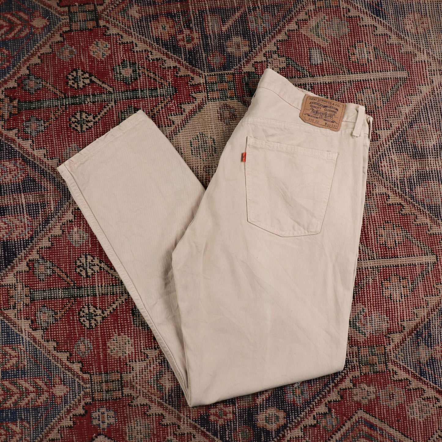 Levi's 615 W40 L32 Straight Leg Regular Fit Beige Denim Jeans