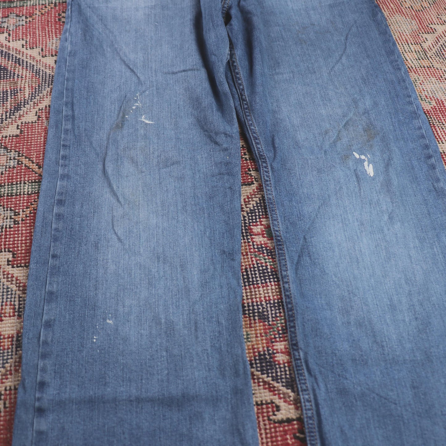 Wrangler W38 L32 Straight Leg Relaxed Fit Blue Denim Jeans
