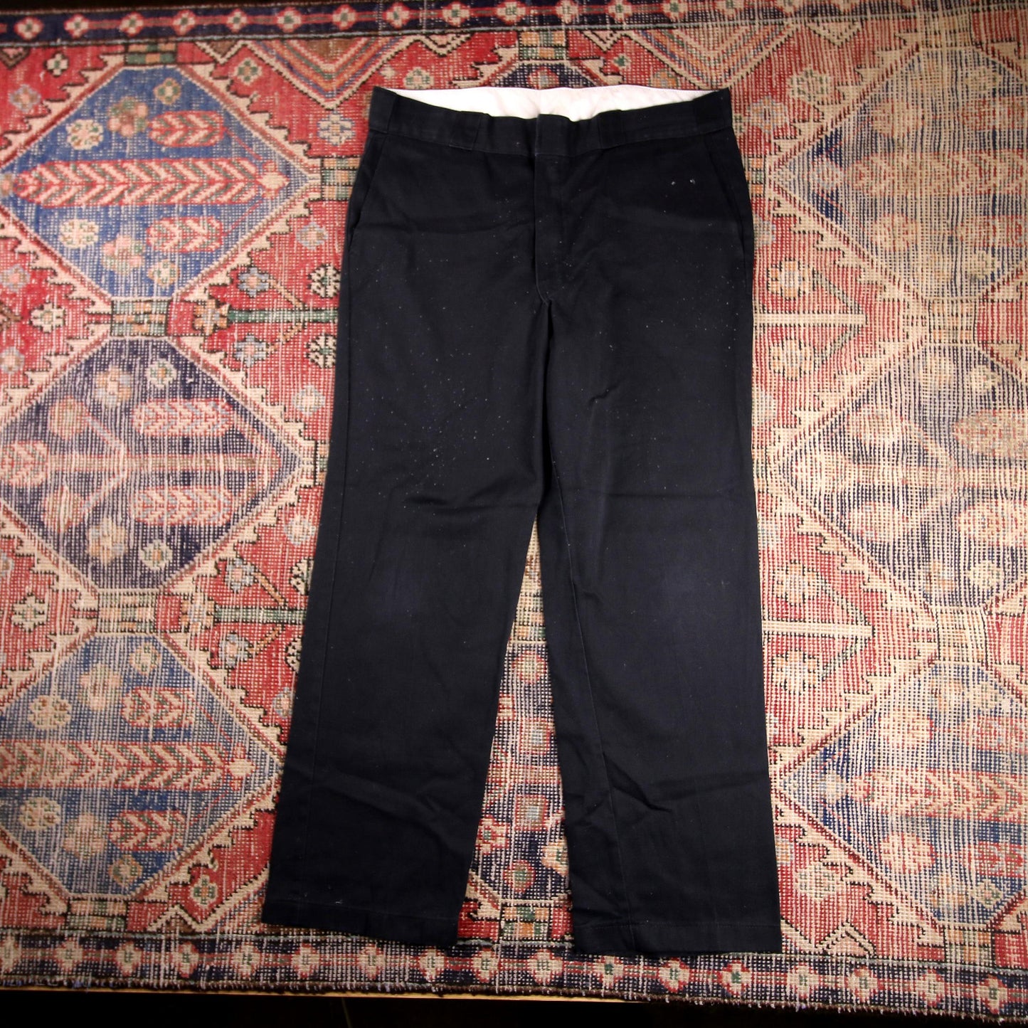 Dickies W34 L27 Straight Leg Black Cotton Blend Trousers