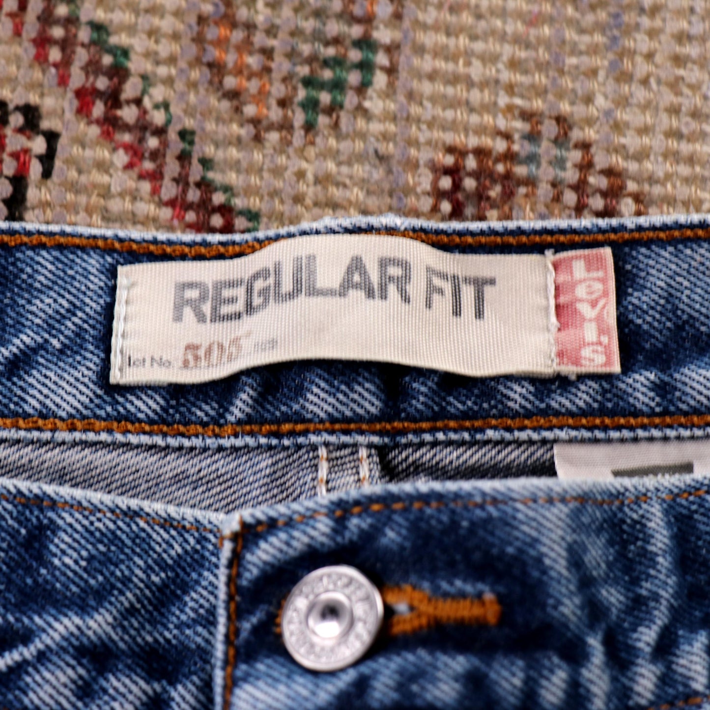 Levi's 505 Red Tab W34 L28 Straight Leg Regular Fit Blue Denim Jeans