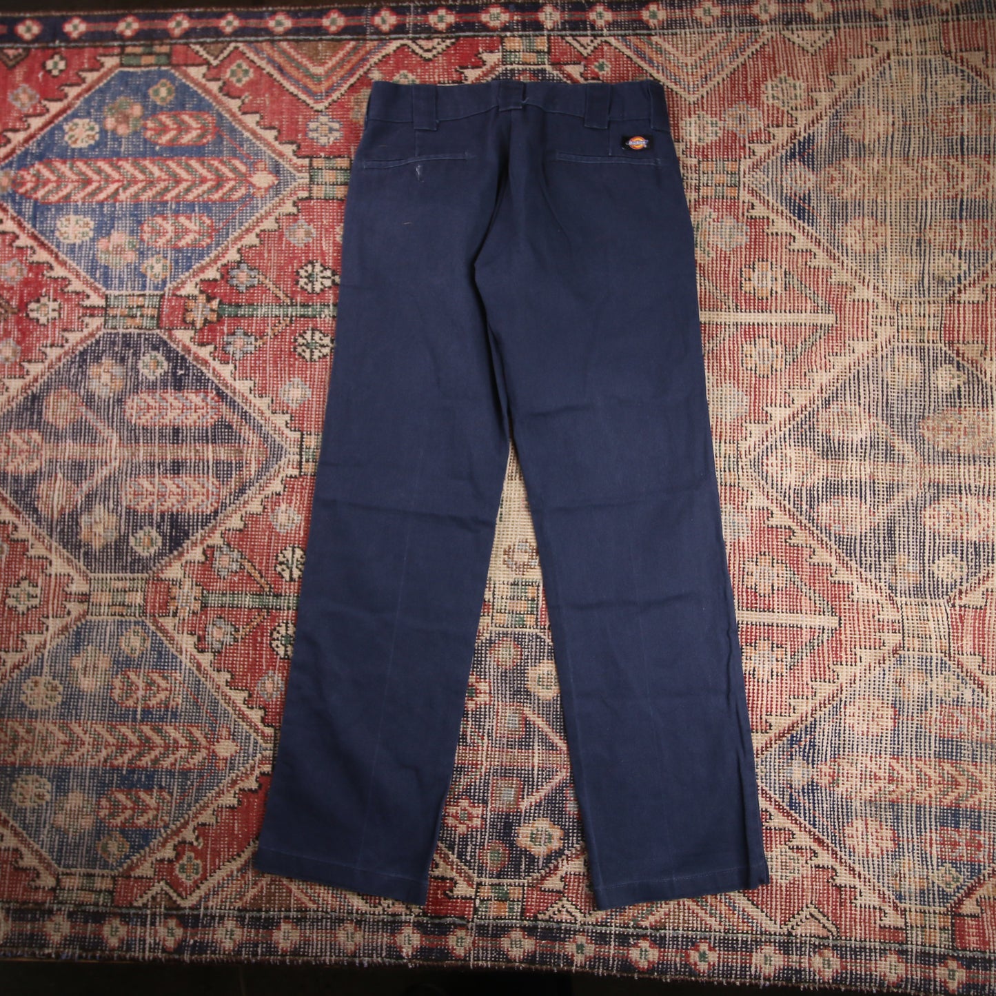 Dickies W30 L30 Straight Leg Slim Fit Blue Cotton Blend Trousers