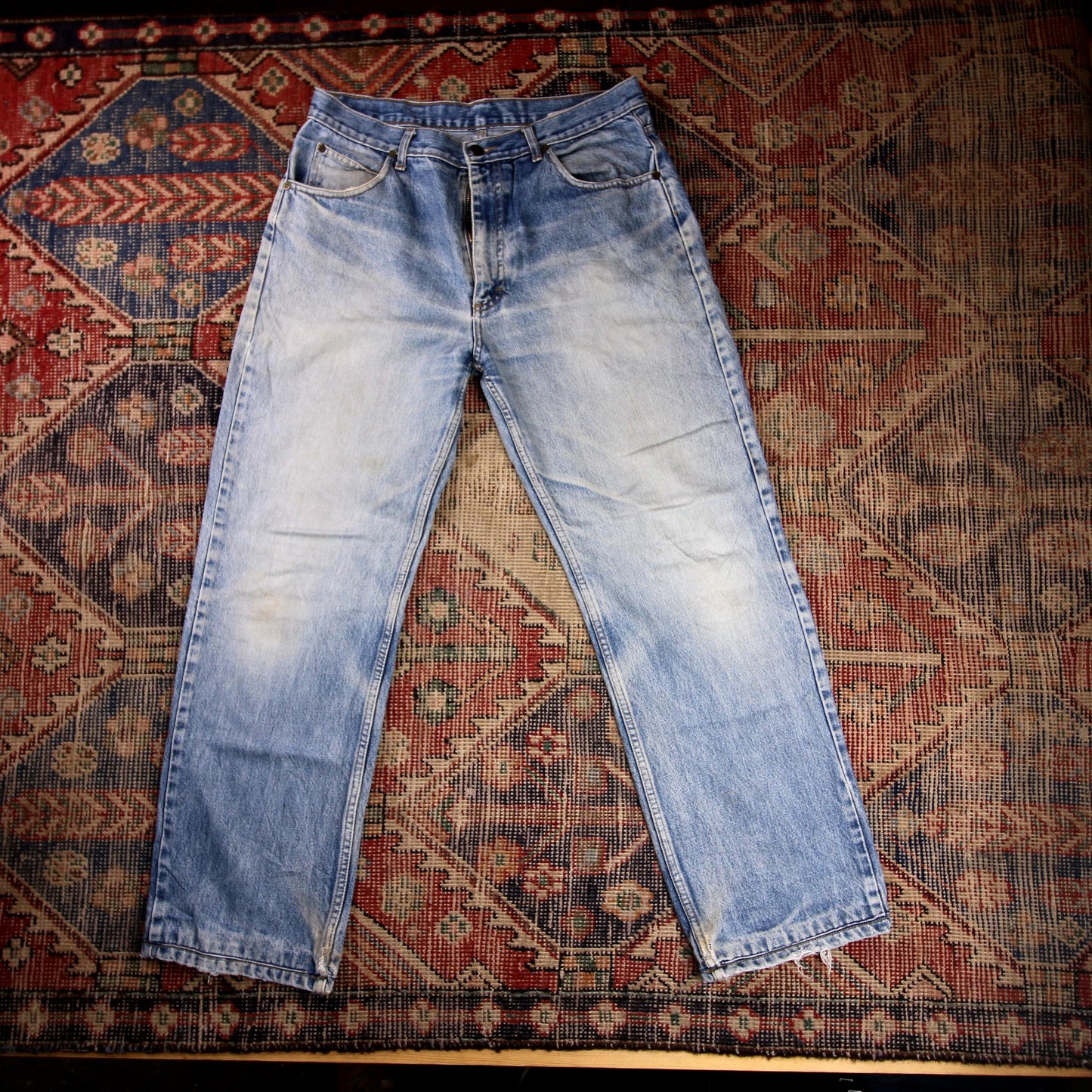 Lee W32 L28 Straight Leg Relaxed Fit Blue Denim Jeans