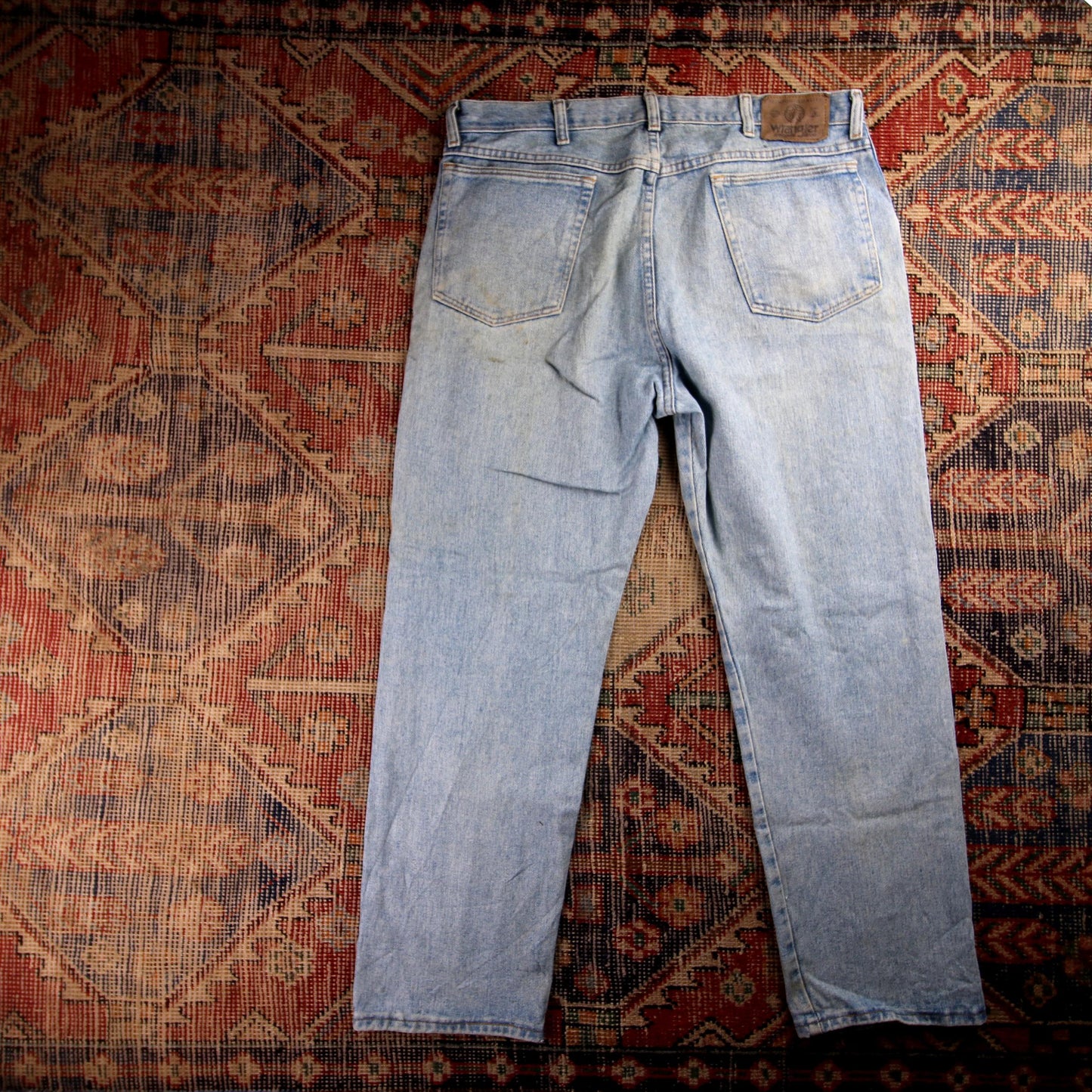 Wrangler W36 L28 Straight Leg Blue Denim Jeans