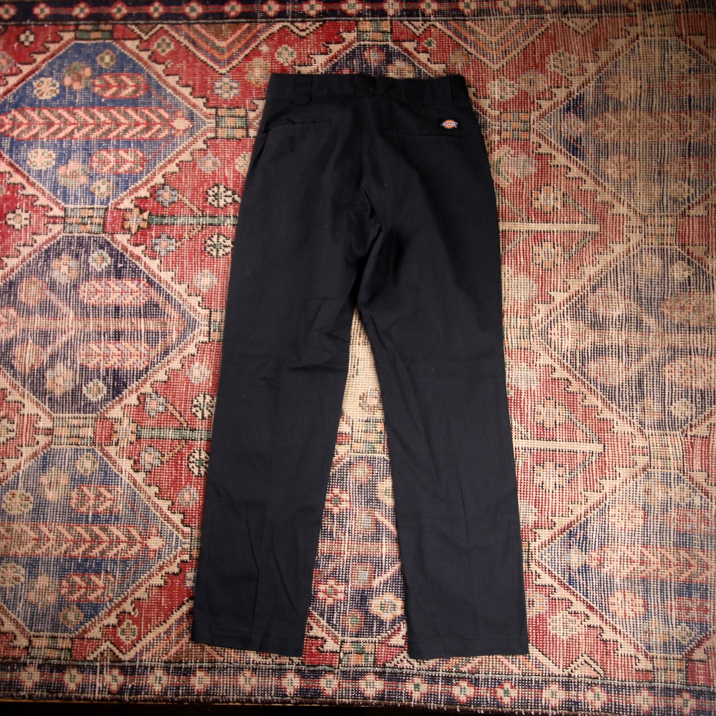 Dickies W26 L27 Straight Leg Black Cotton Blend Trousers