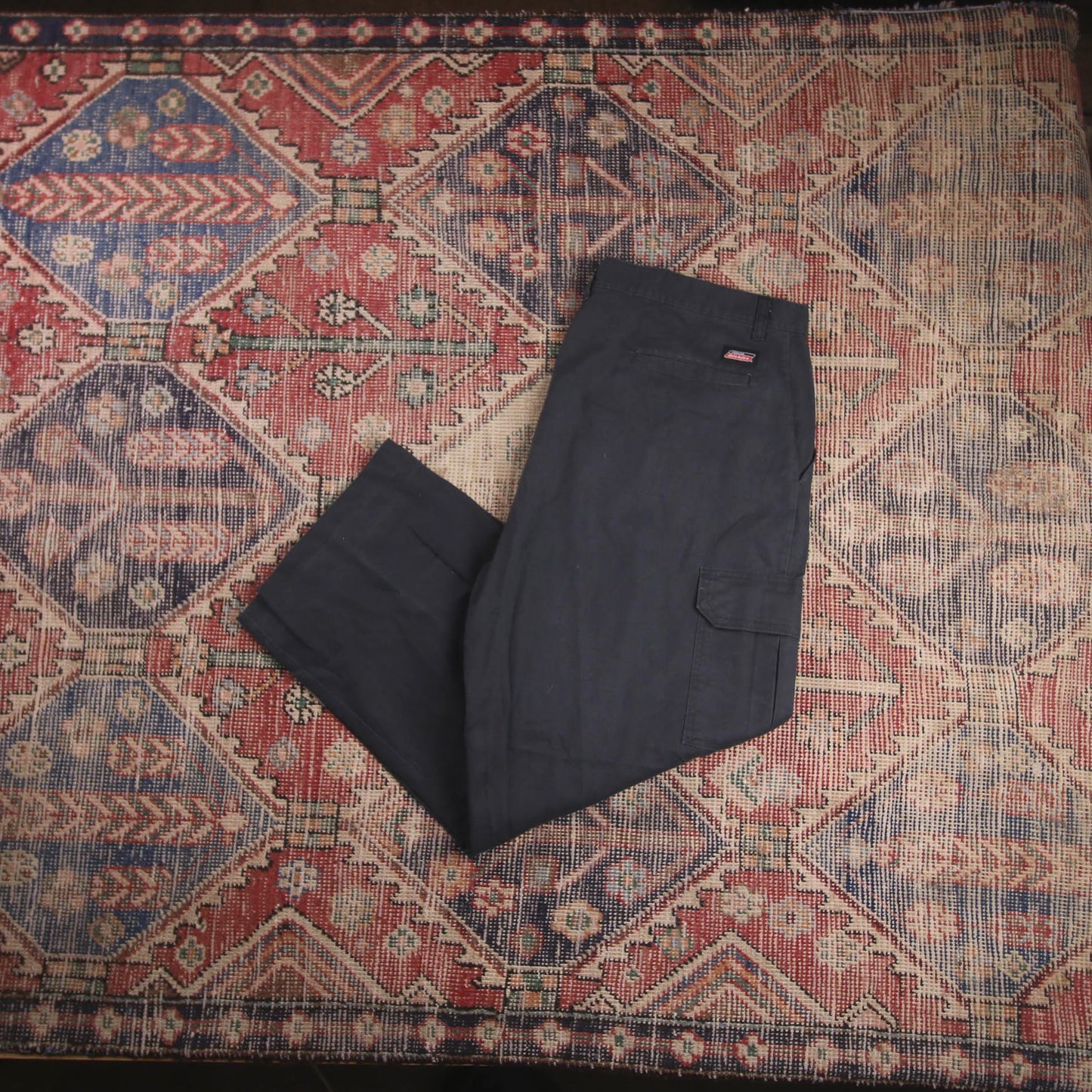 Dickies W42 L28 Cargo Trousers Black Cotton Blend Trousers
