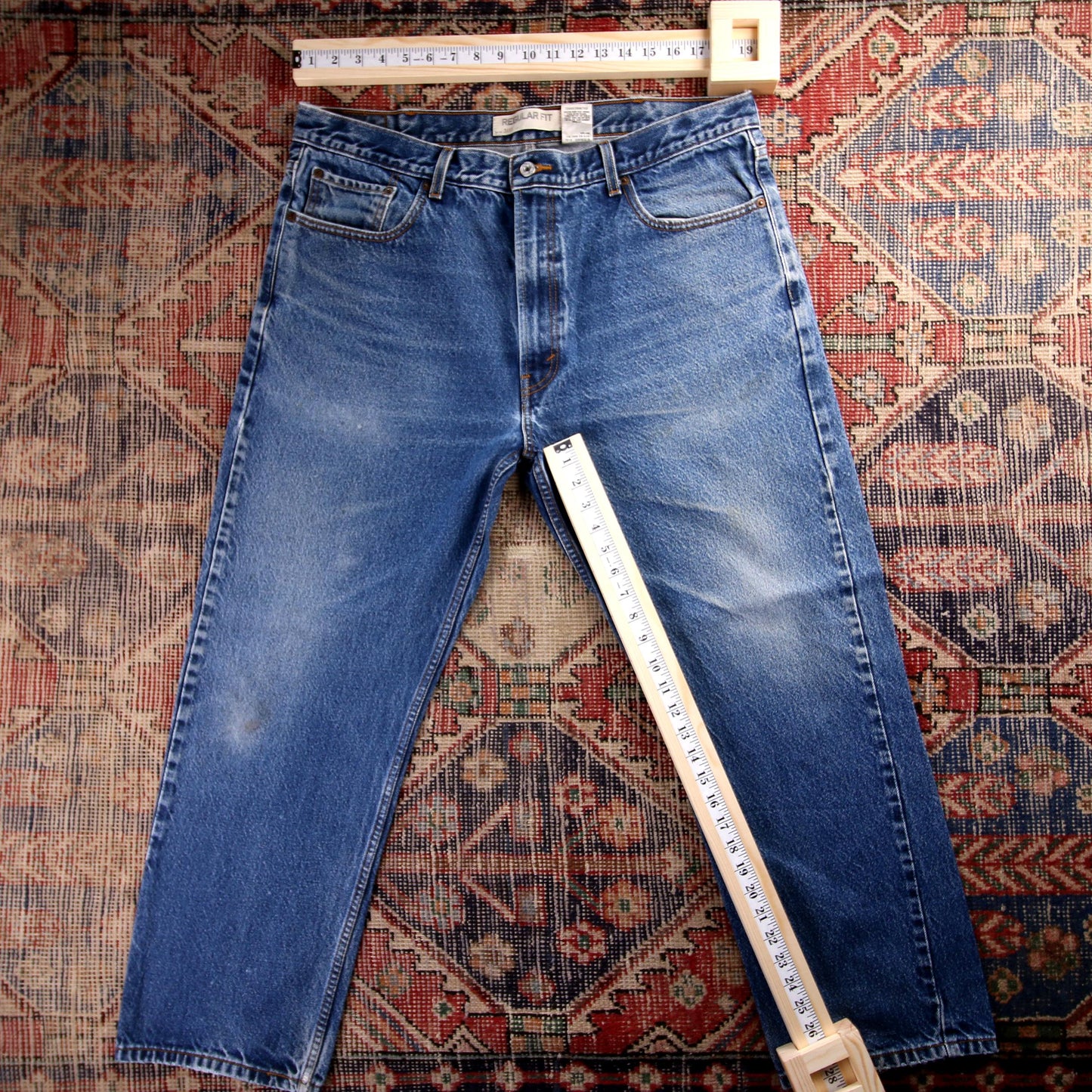 Levi's 505 Red Tab W34 L28 Straight Leg Regular Fit Blue Denim Jeans