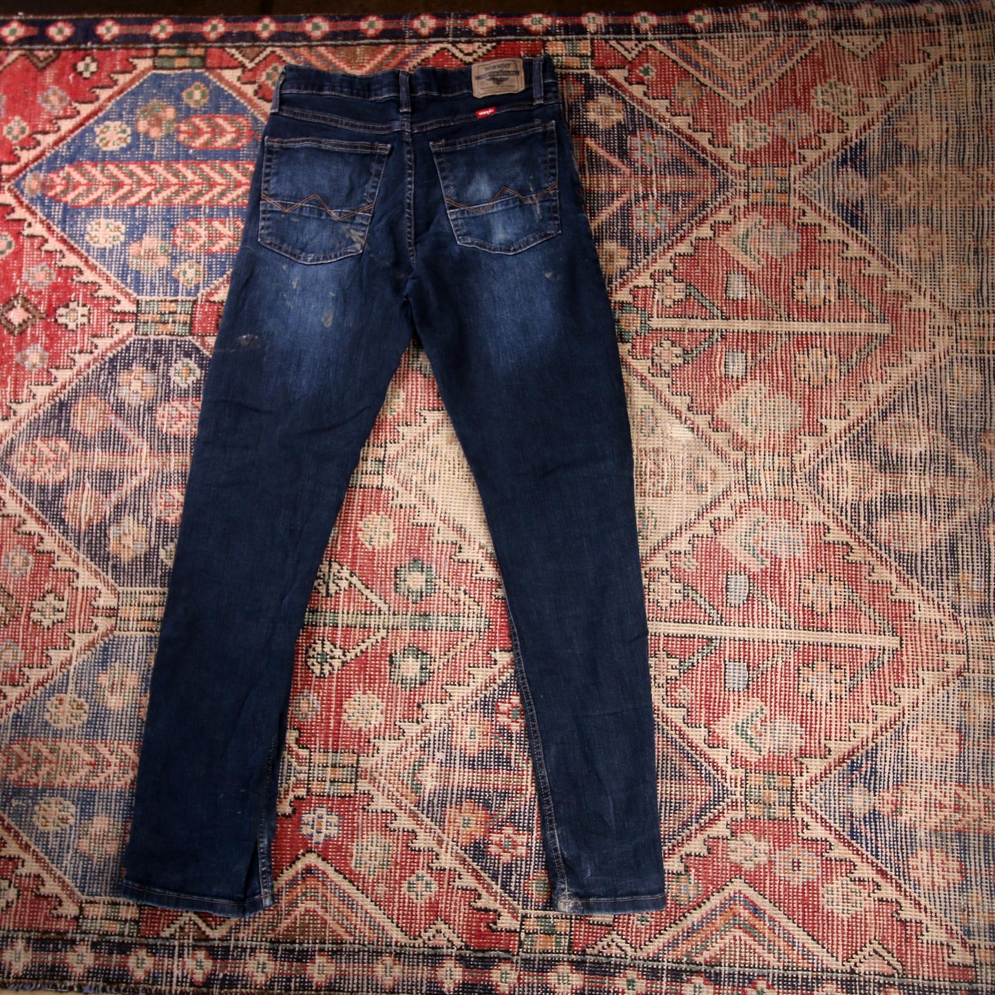 Wrangler W28 L30 Straight Leg Relaxed Fit Blue Denim Jeans