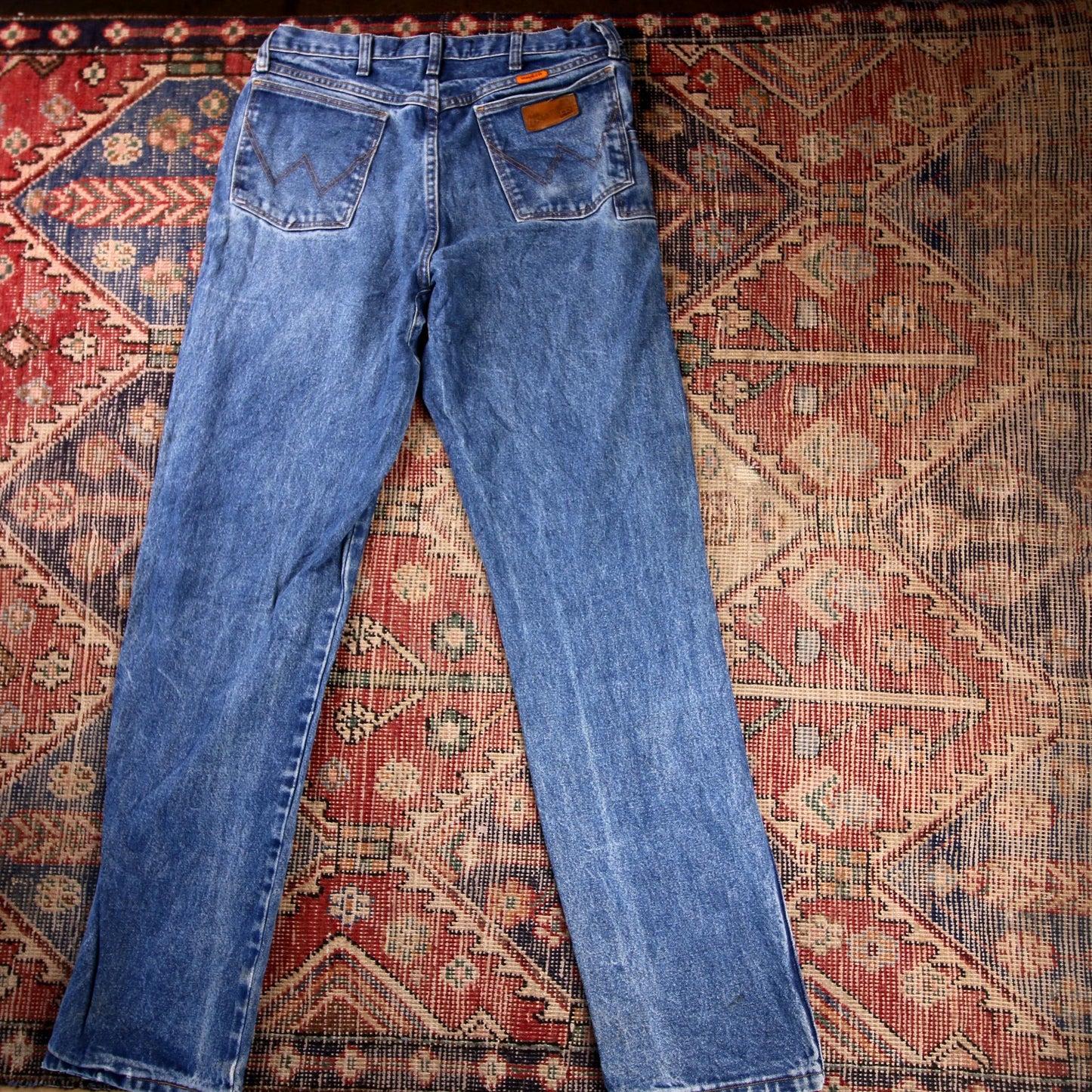 Wrangler W34 L34 Straight Leg Relaxed Fit Blue Denim Jeans