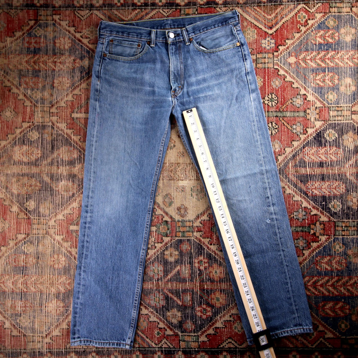 Levi's 505 Red Tab W60 L30 Straight Leg Regular Fit Blue Denim Jeans