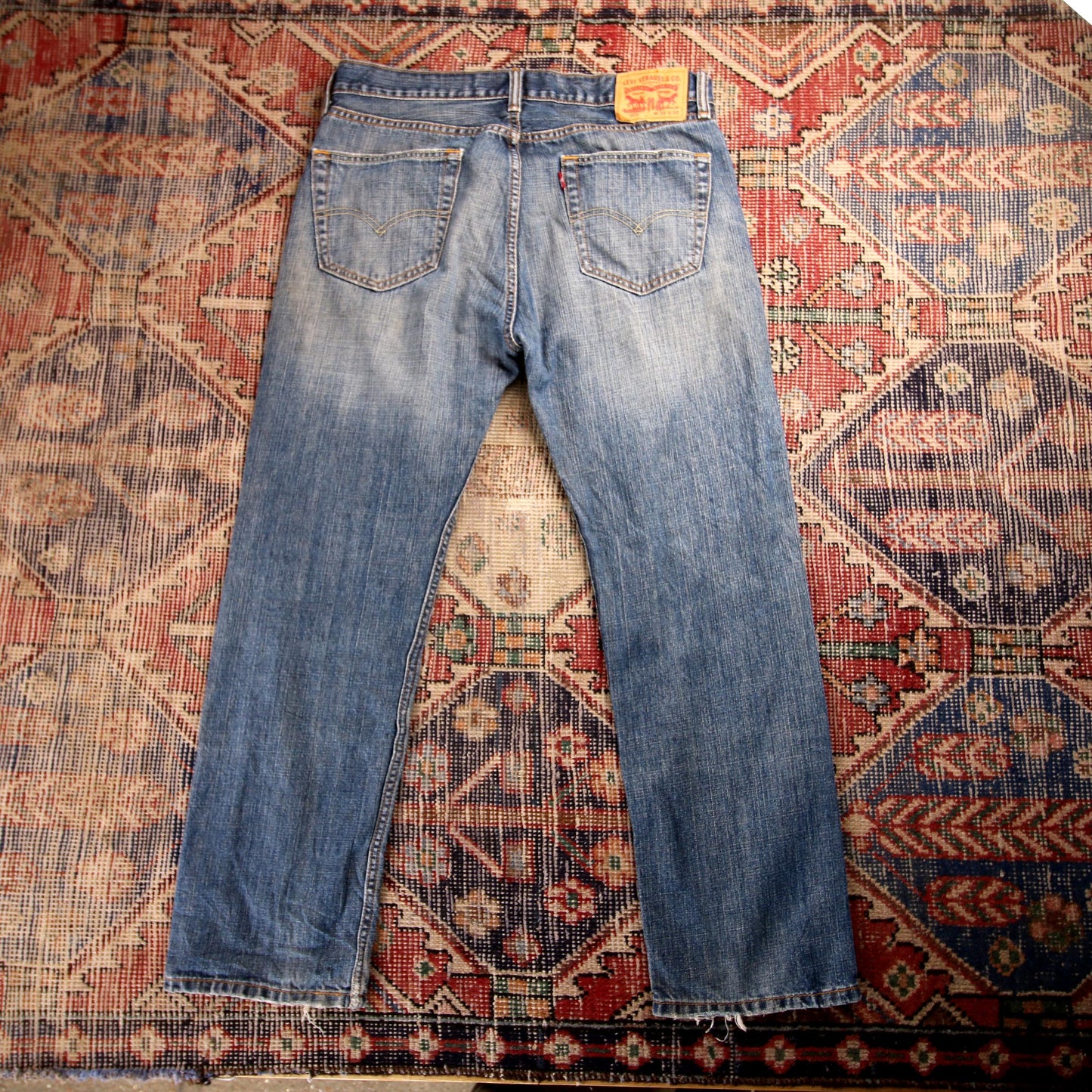 Levi's 505 W34 L28 Straight Leg Regular Fit Blue Denim Jeans