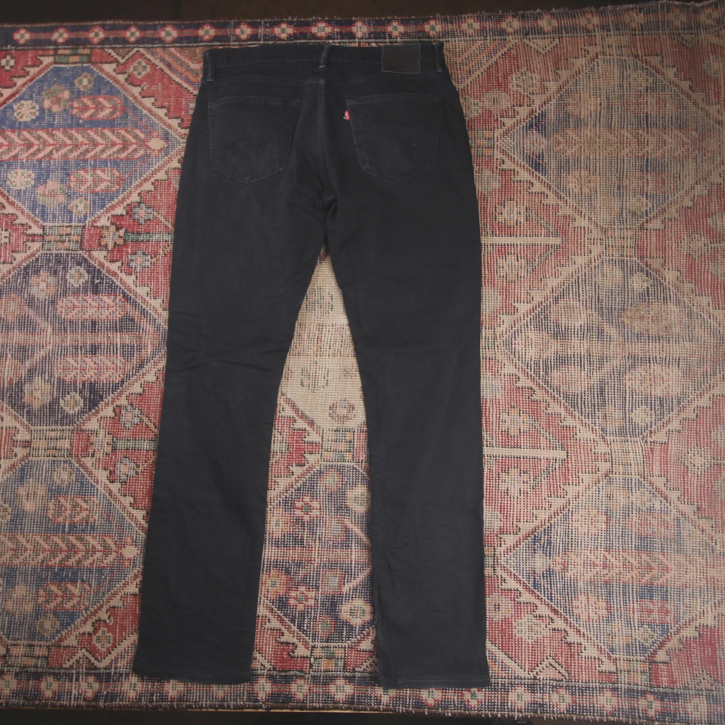 Levi's W36 L32 Straight Leg Relaxed Fit Black Denim Jeans