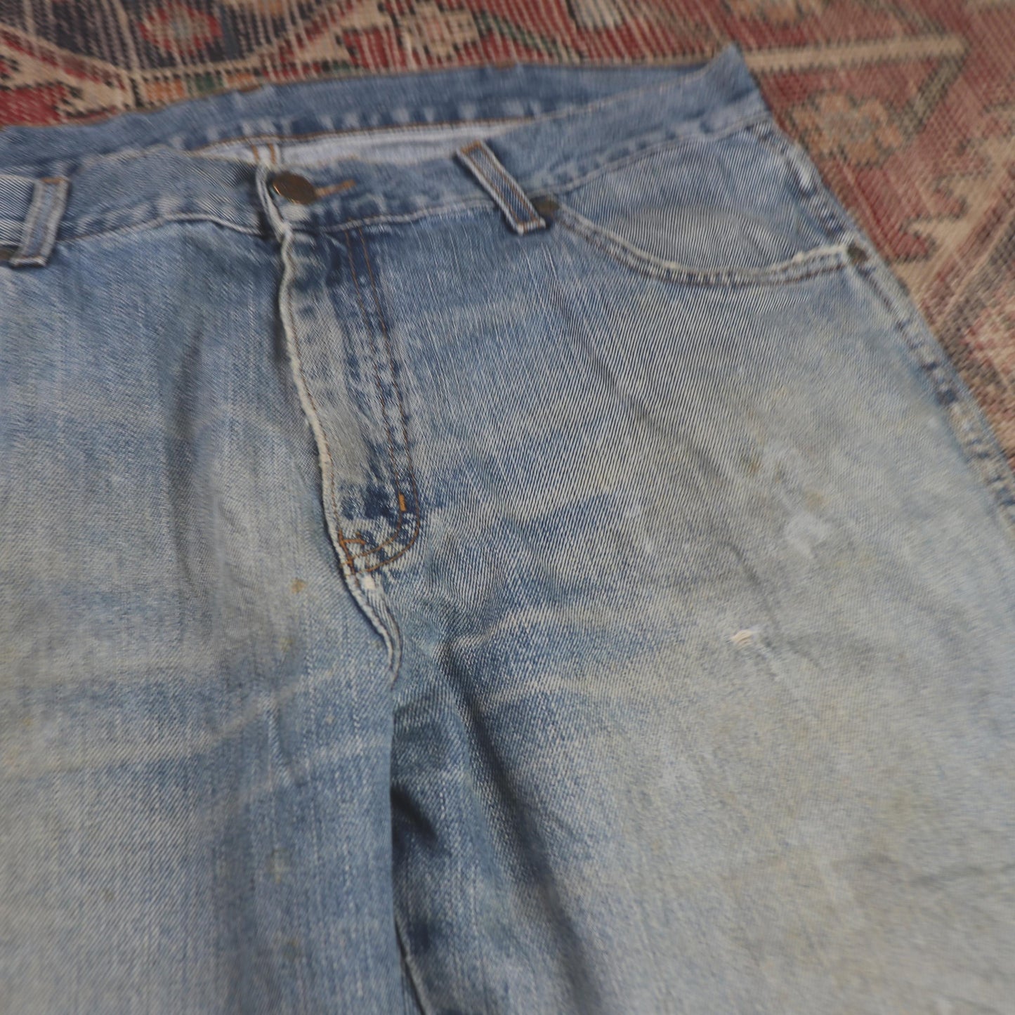 Wrangler W36 L29 Straight Leg Relaxed Fit Blue Denim Jeans
