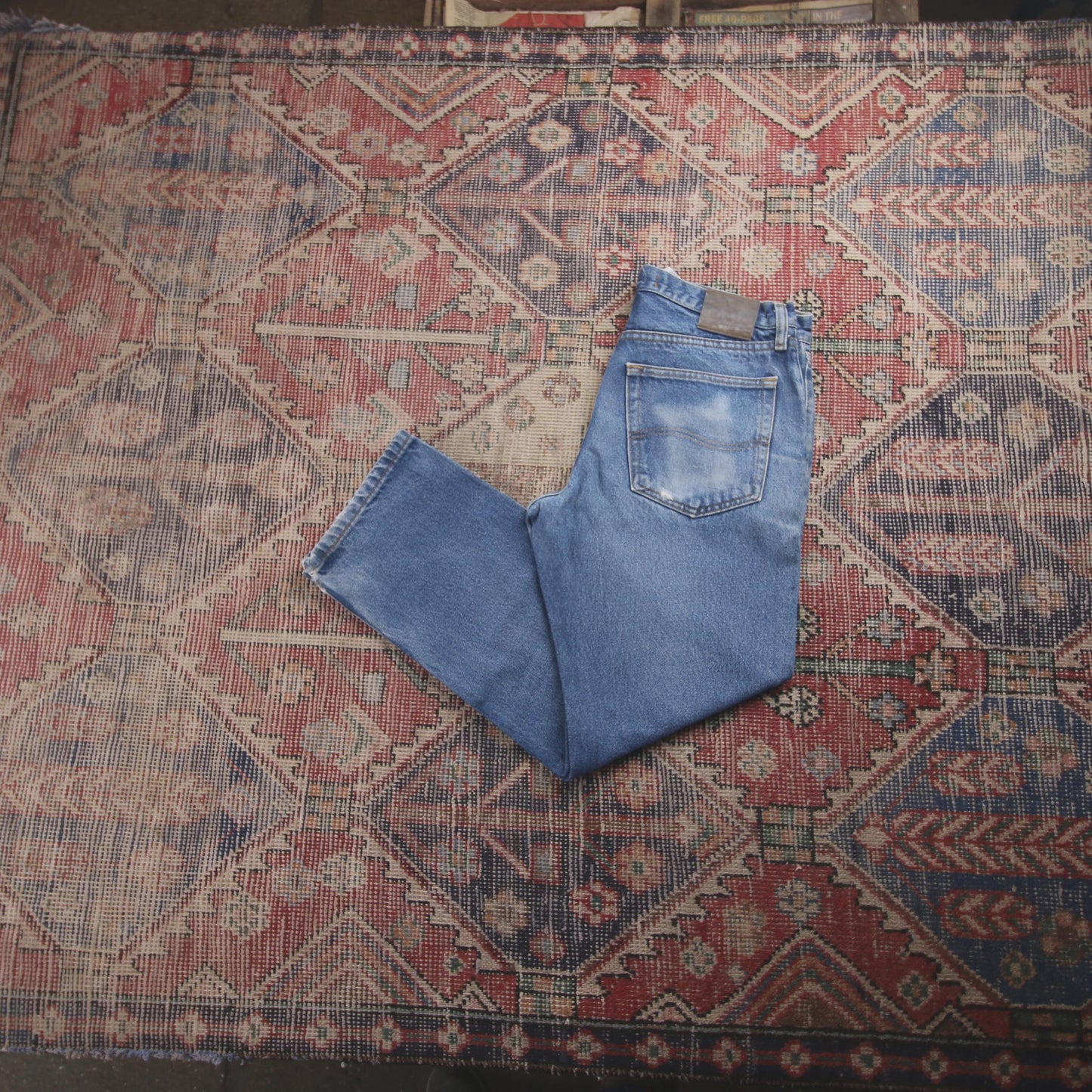Lee W32 L27 Straight Leg Blue Denim Jeans