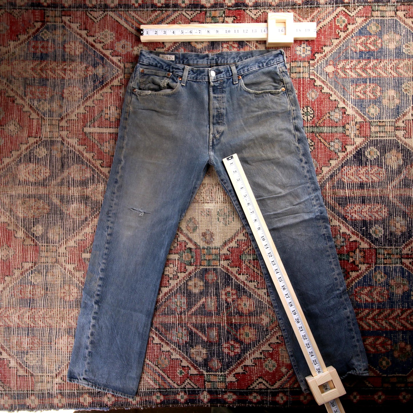 Levi's 501 Red Tab W32 L25 Original Fit Blue Denim Jeans