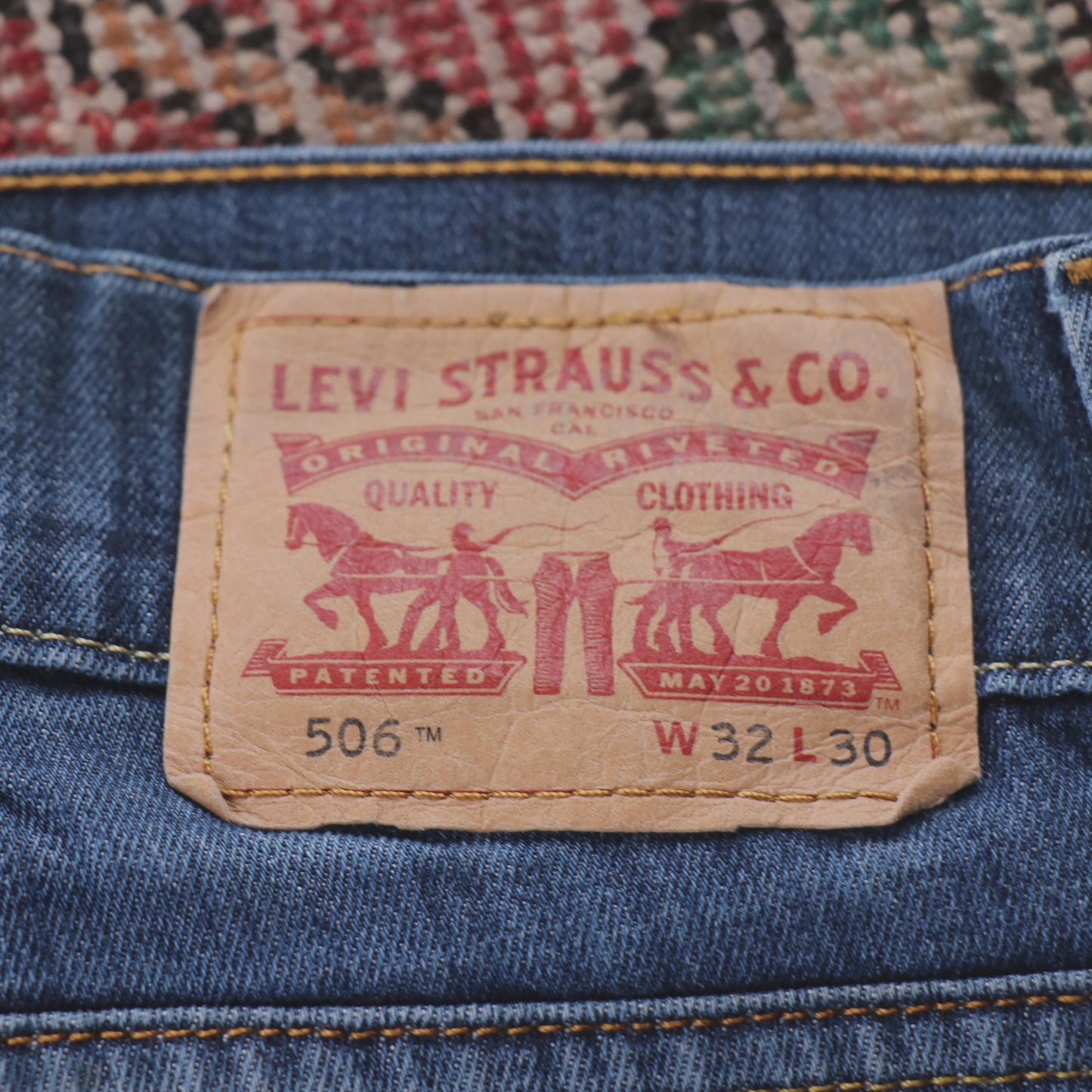 Levi's 506 Red Tab W30 L28 Straight Leg Blue Denim Jeans