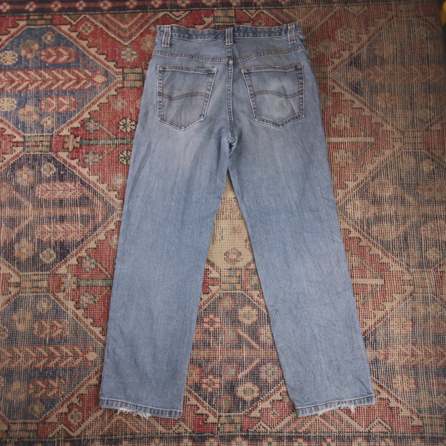 Lee W32 L28 Straight Leg Regular Fit Blue Denim Jeans