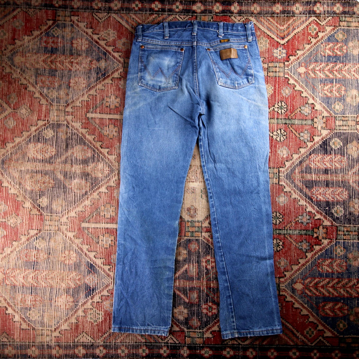 Wrangler W36 L30 Straight Classic Ripped Style Blue Denim Jeans