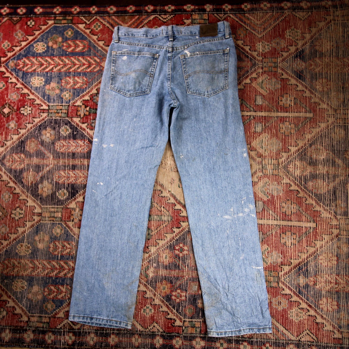 Lee W34 L30 Straight Leg Relaxed Fit Blue Denim Jeans