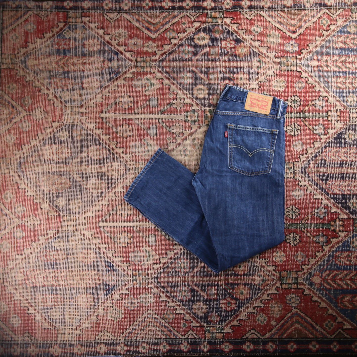 Levi's 513 Red Tab W34 L29 Straight Leg Slim Fit Blue Denim Jeans