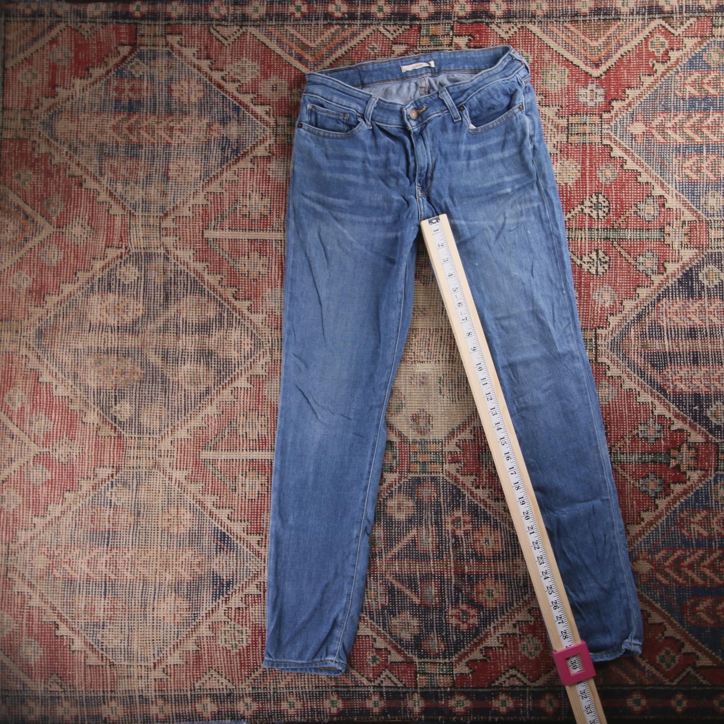 Levi's 711 Red Tab W30 L30 Skinny Blue Denim Jeans