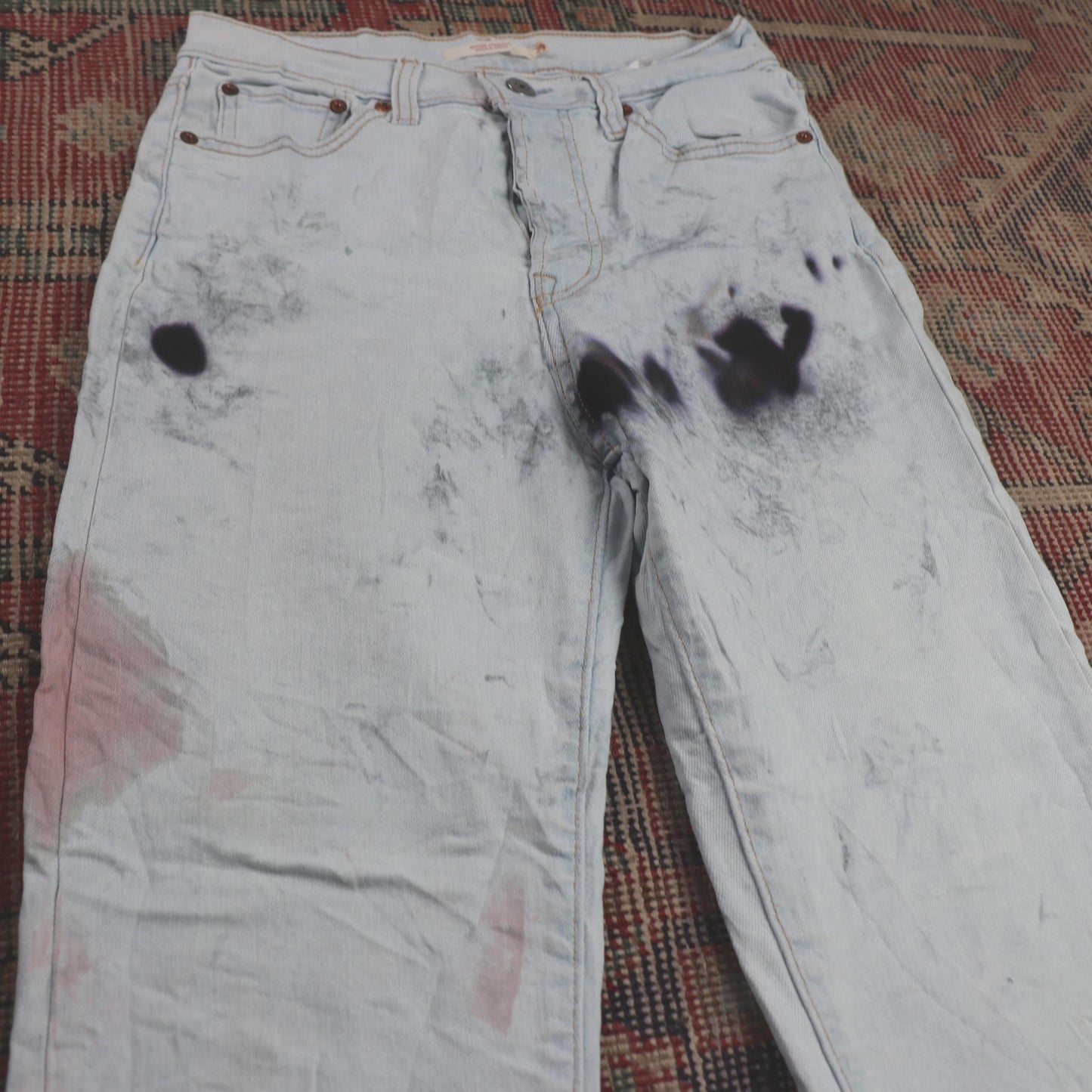 Levi's W26 L25 Straight Leg Blue Denim Jeans