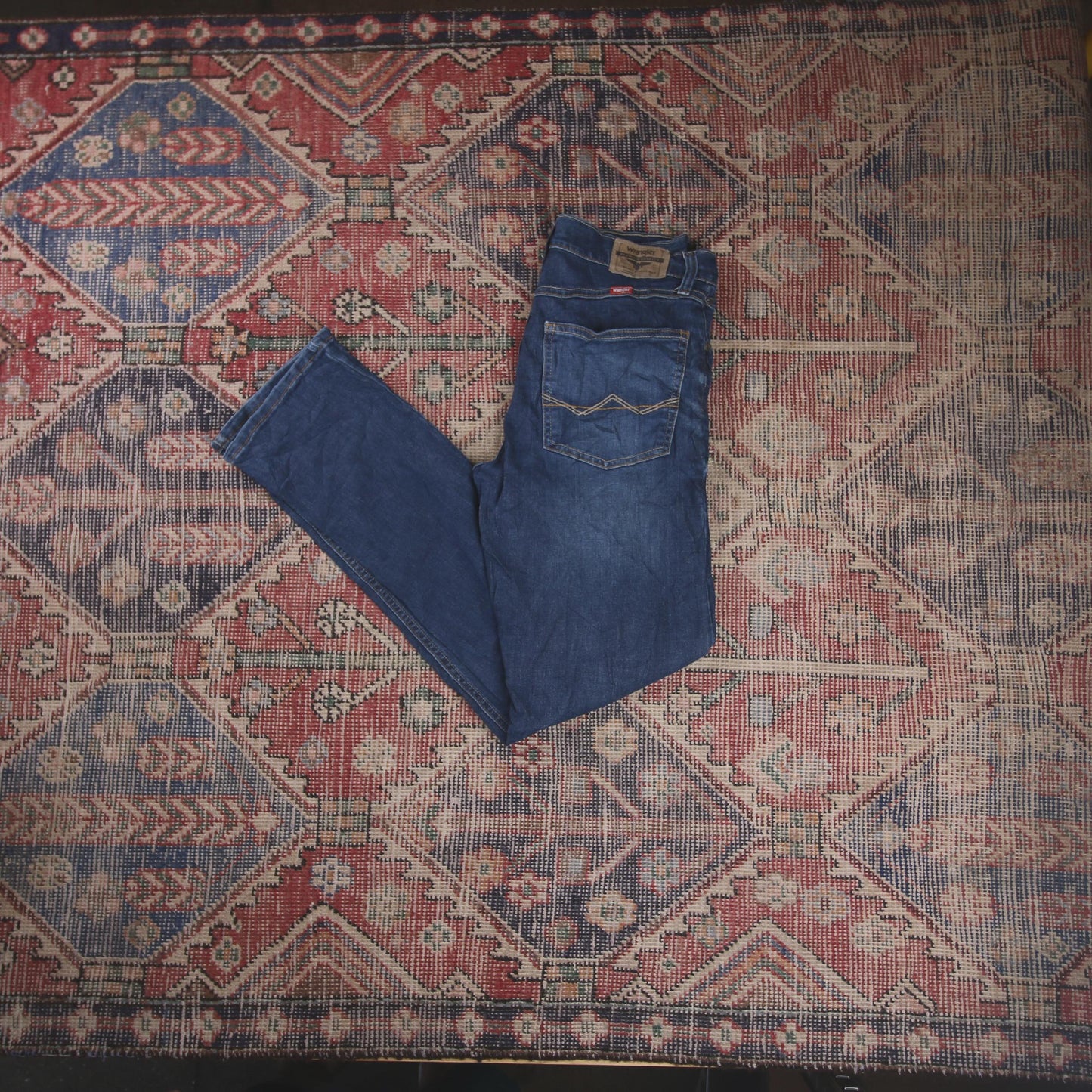 Wrangler W30 L31 Straight Leg Relaxed Fit Blue Denim Jeans