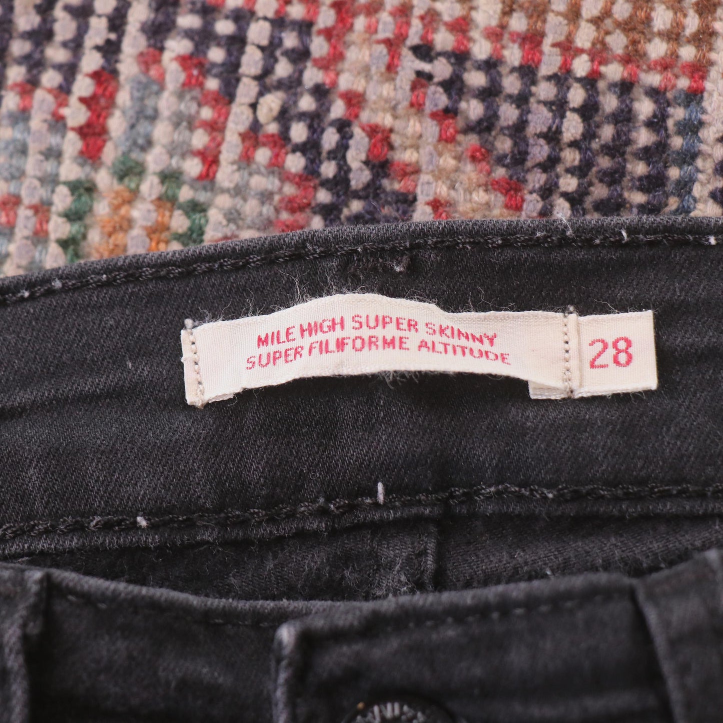 Levi's Black Tab W26 L28 Super Skinny Black Denim Jeans