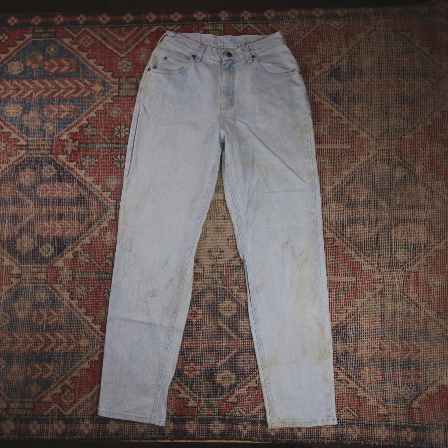 Lee W28 L30 Tapered Leg Relaxed Fit Blue Denim Jeans