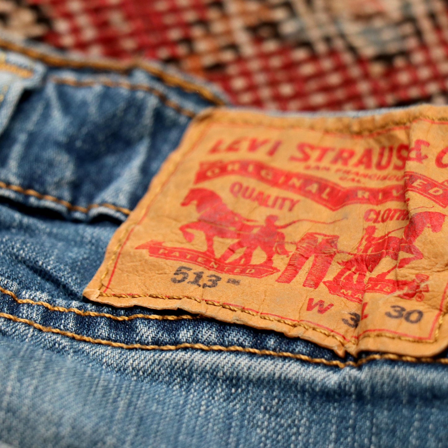 Levi's 513 W36 L28 Straight Leg Slim Fit Blue Denim Jeans