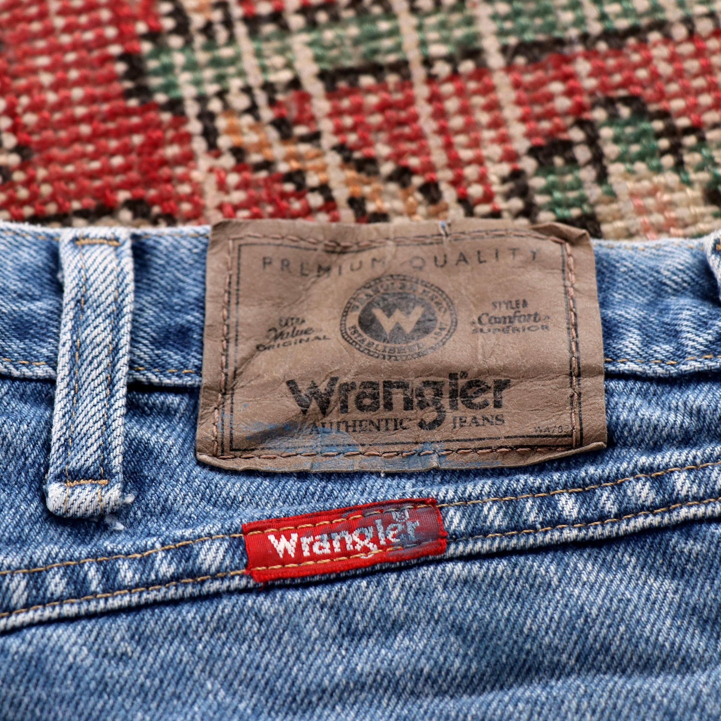 Wrangler W38 L30 Straight Leg Blue Denim Jeans