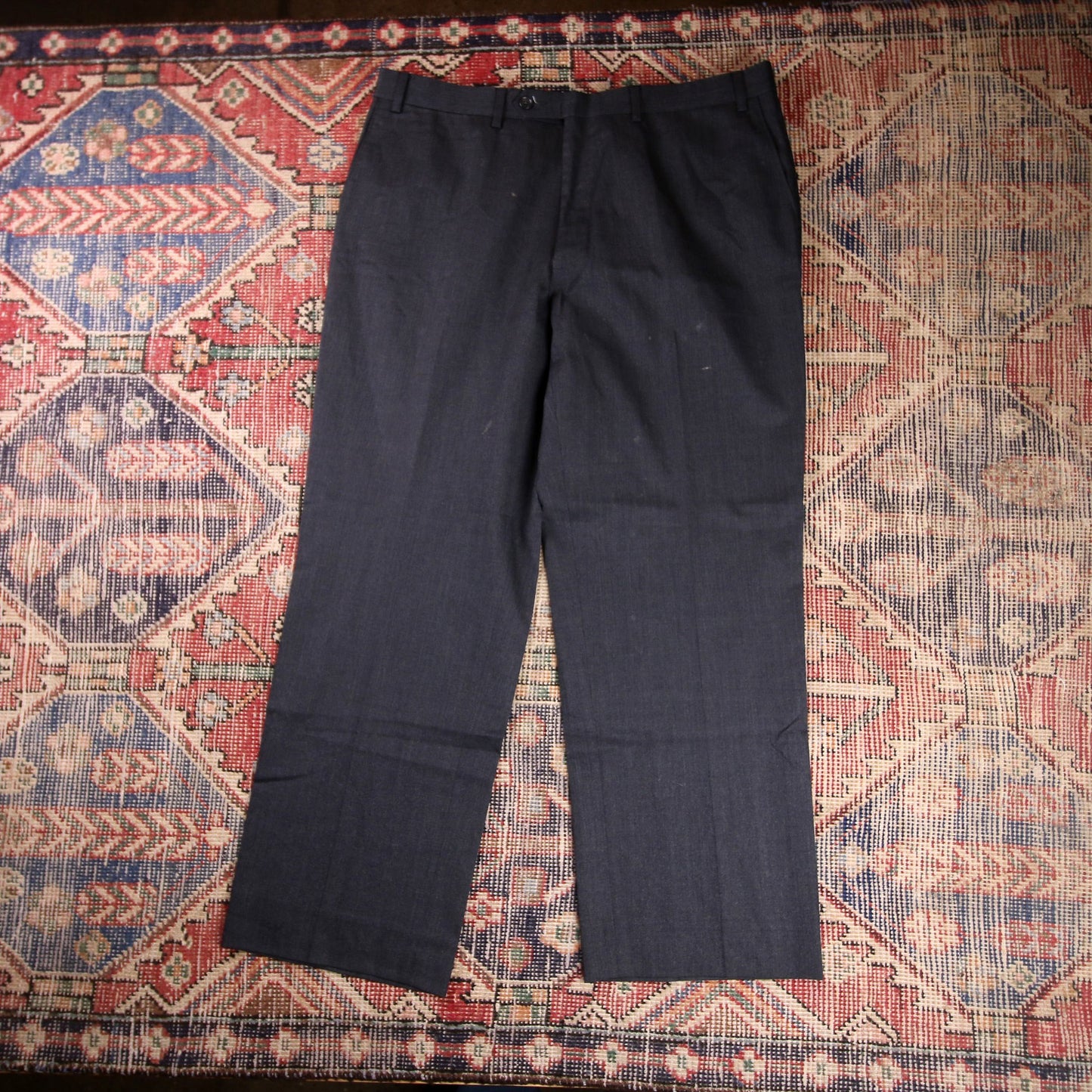 Lauren Ralph Lauren W38 L29 Straight Leg Black Cotton Blend Trousers