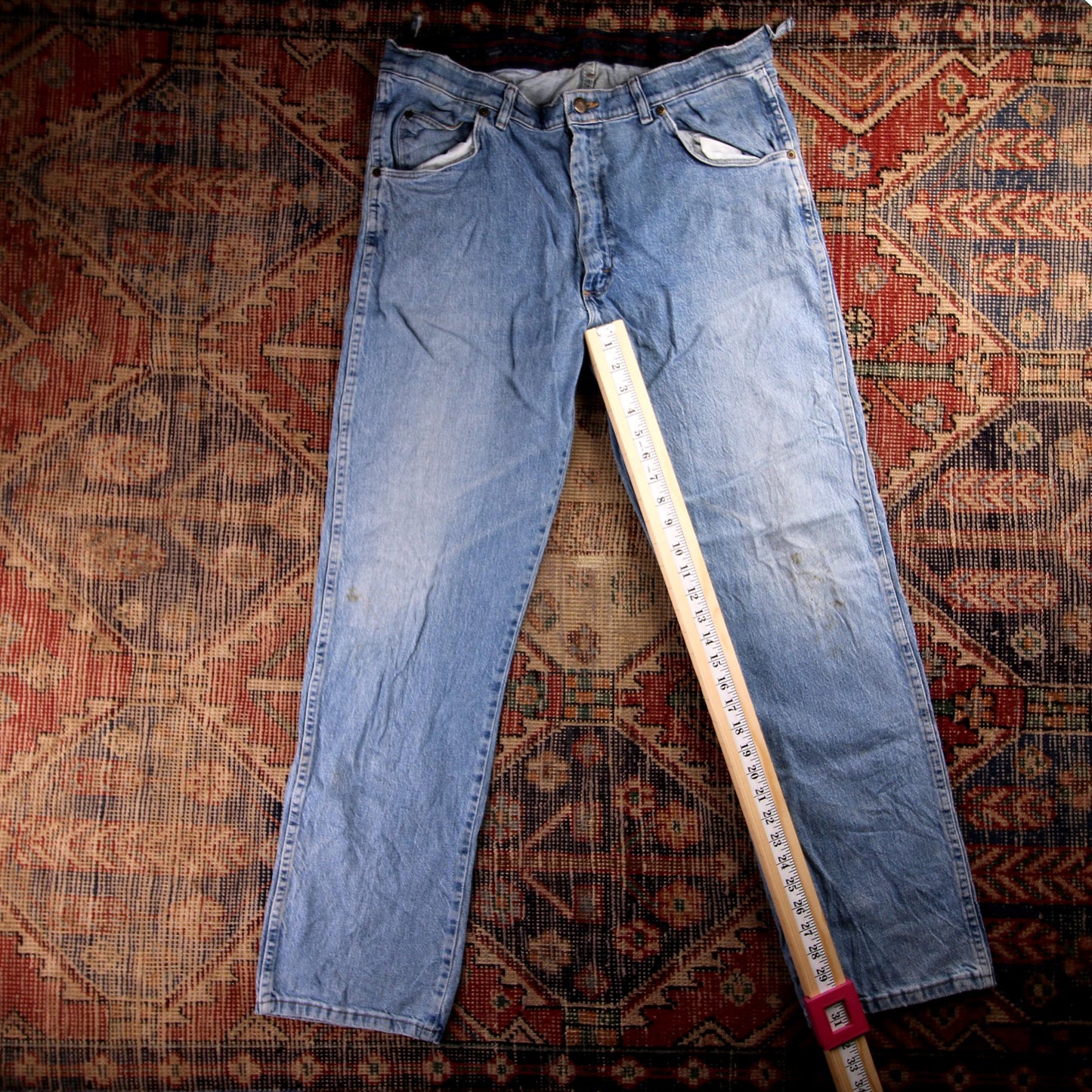 Wrangler W36 L31 Straight Leg Blue Denim Jeans