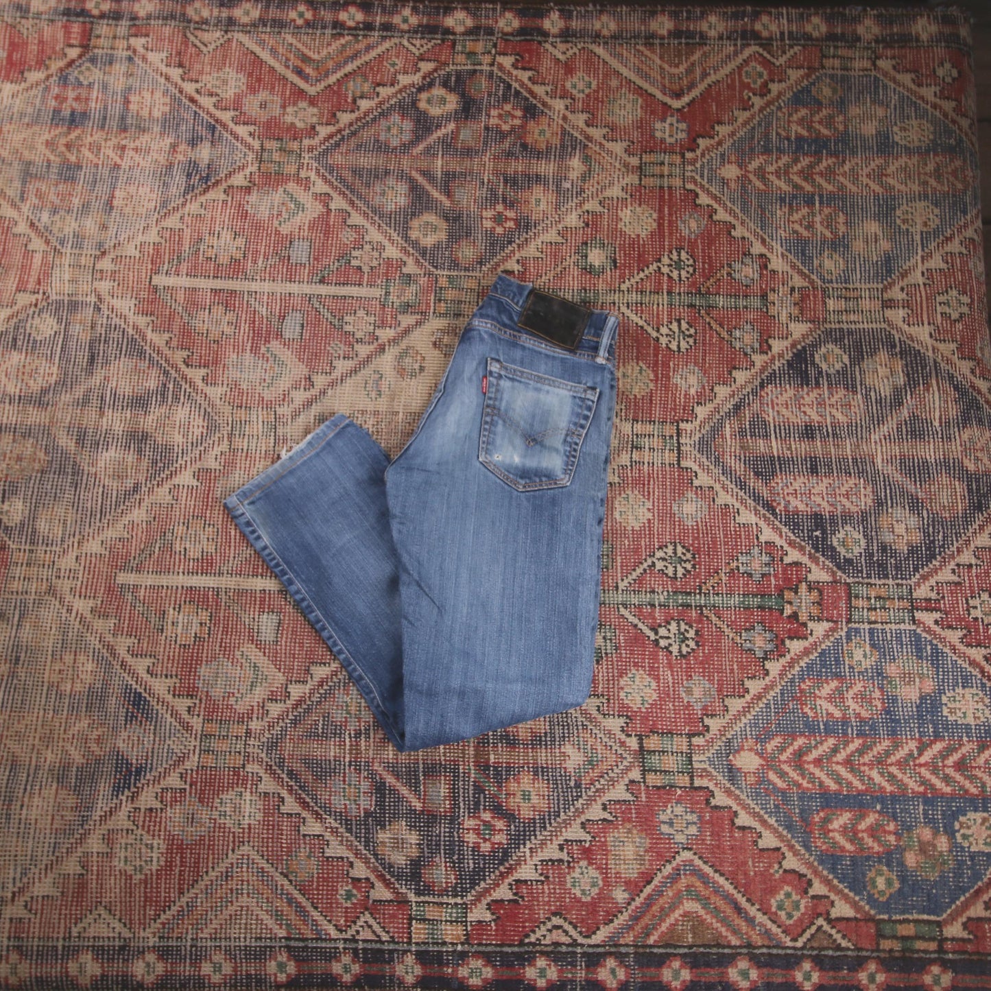 Levi's W28 L26 Straight Leg Blue Denim Jeans