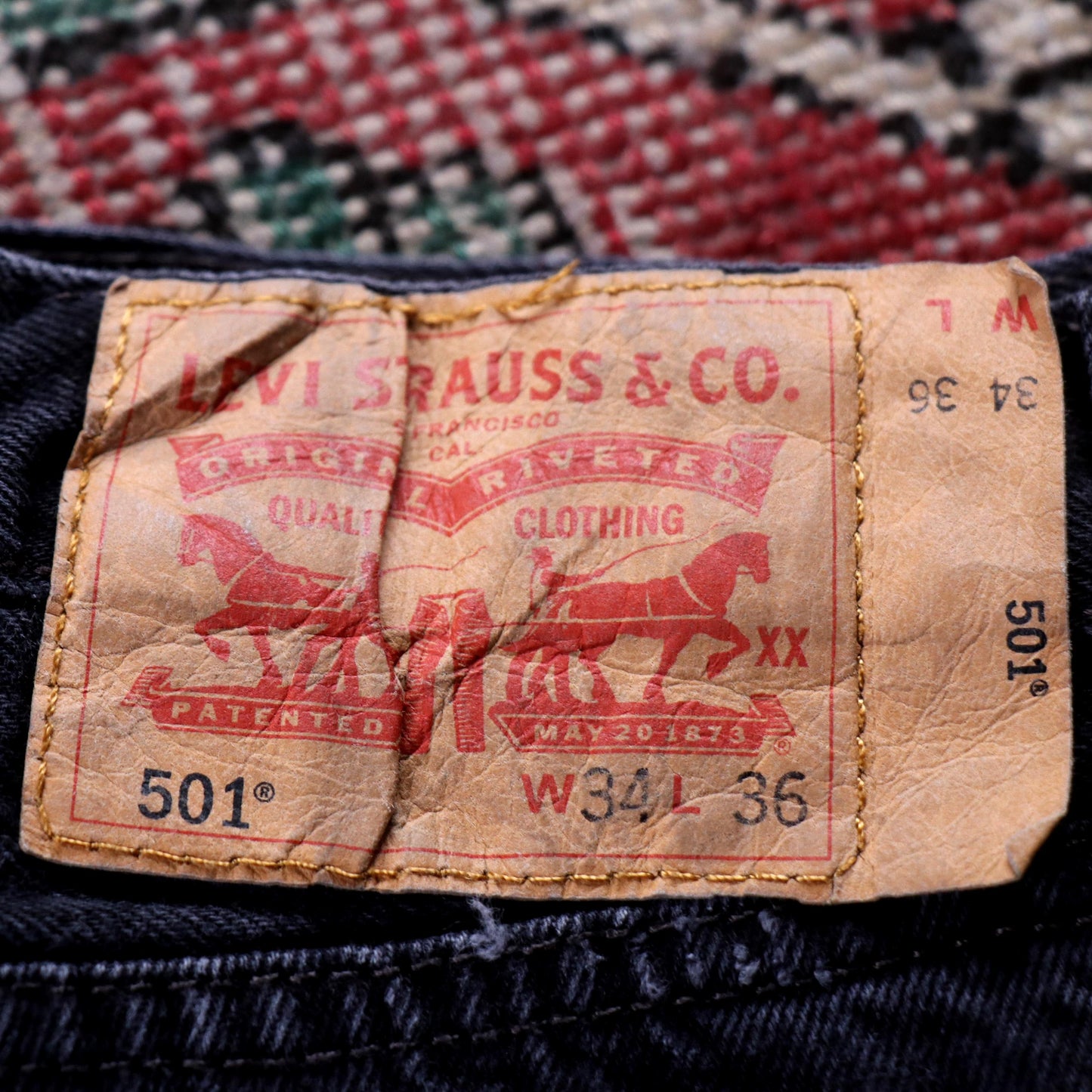Levi's 501 W32 L32 Original Fit Black Denim Jeans