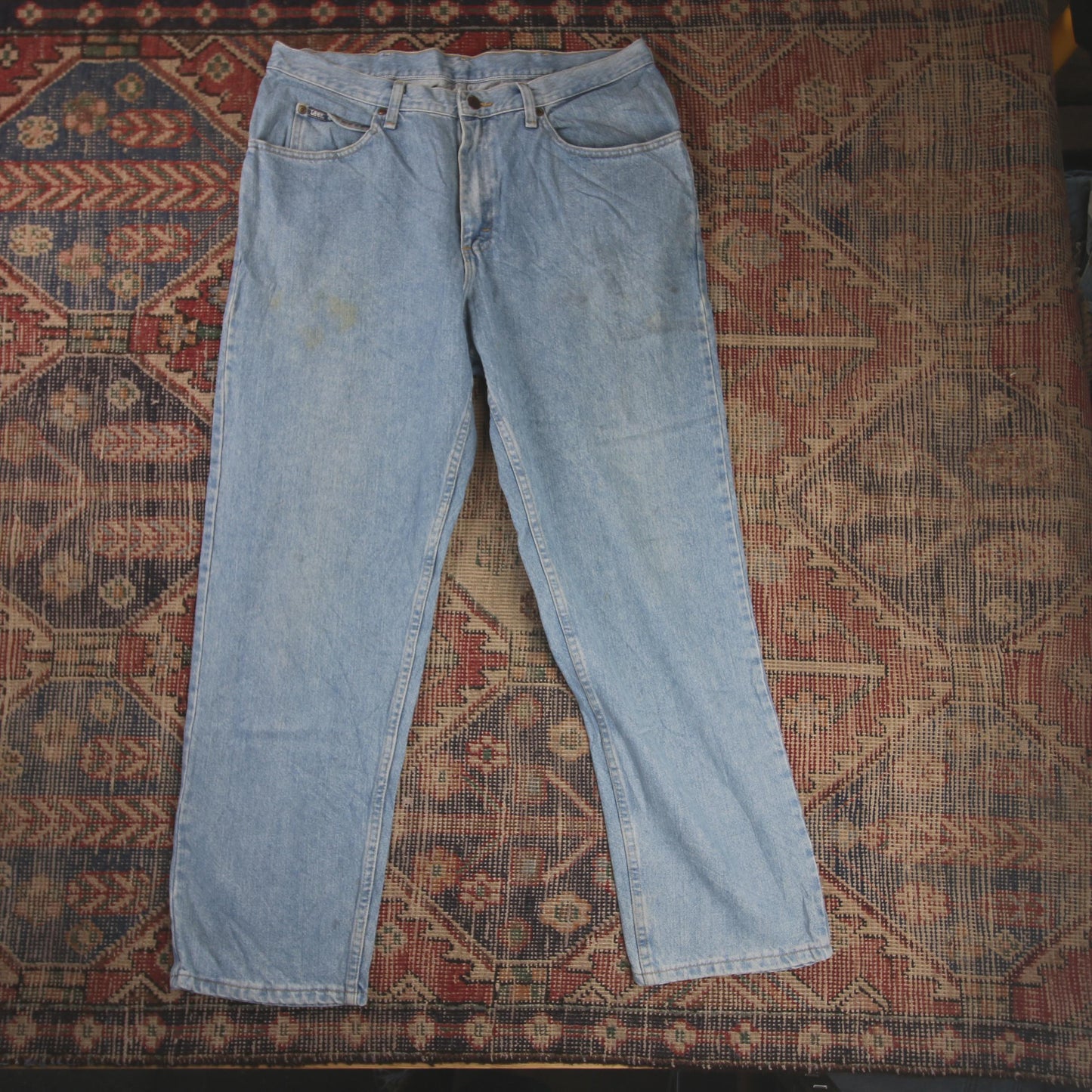 Lee W36 L30 Straight Leg Relaxed Fit Blue Denim Jeans