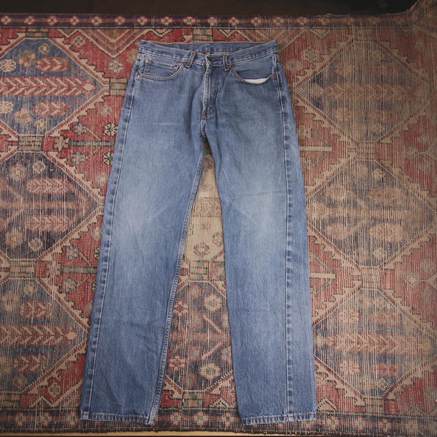 Levi's 505 W34 L31 Straight Leg Regular Fit Blue Denim Jeans