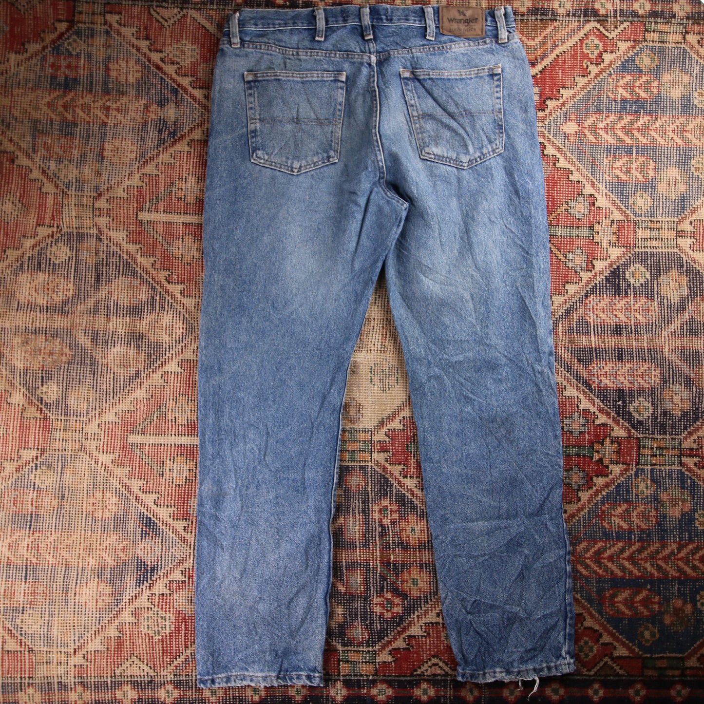 Wrangler W38 L32 Straight Leg Blue Denim Jeans