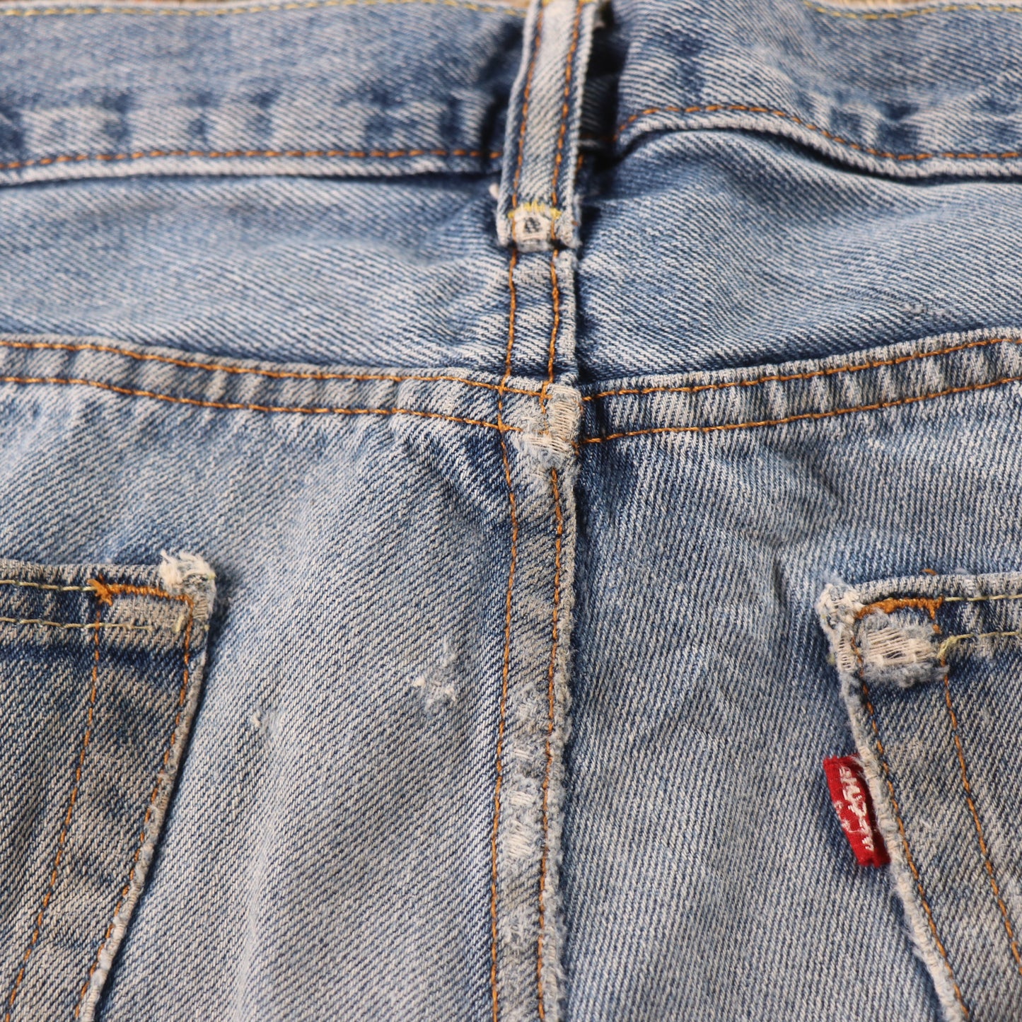 Levi's 505 Red Tab W36 L28 Straight Leg Regular Fit Classic Ripped Style Blue De
